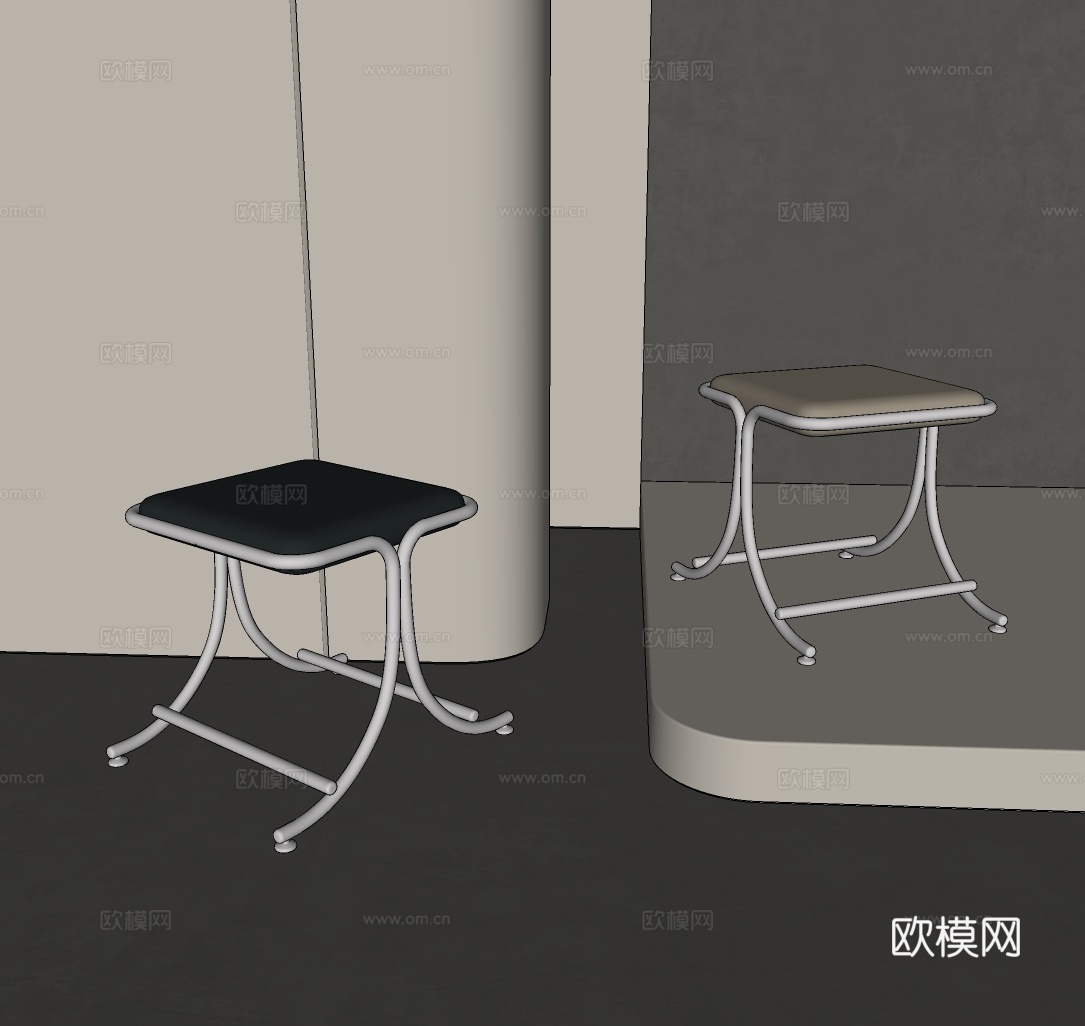 现代换鞋凳 凳子 矮凳su模型