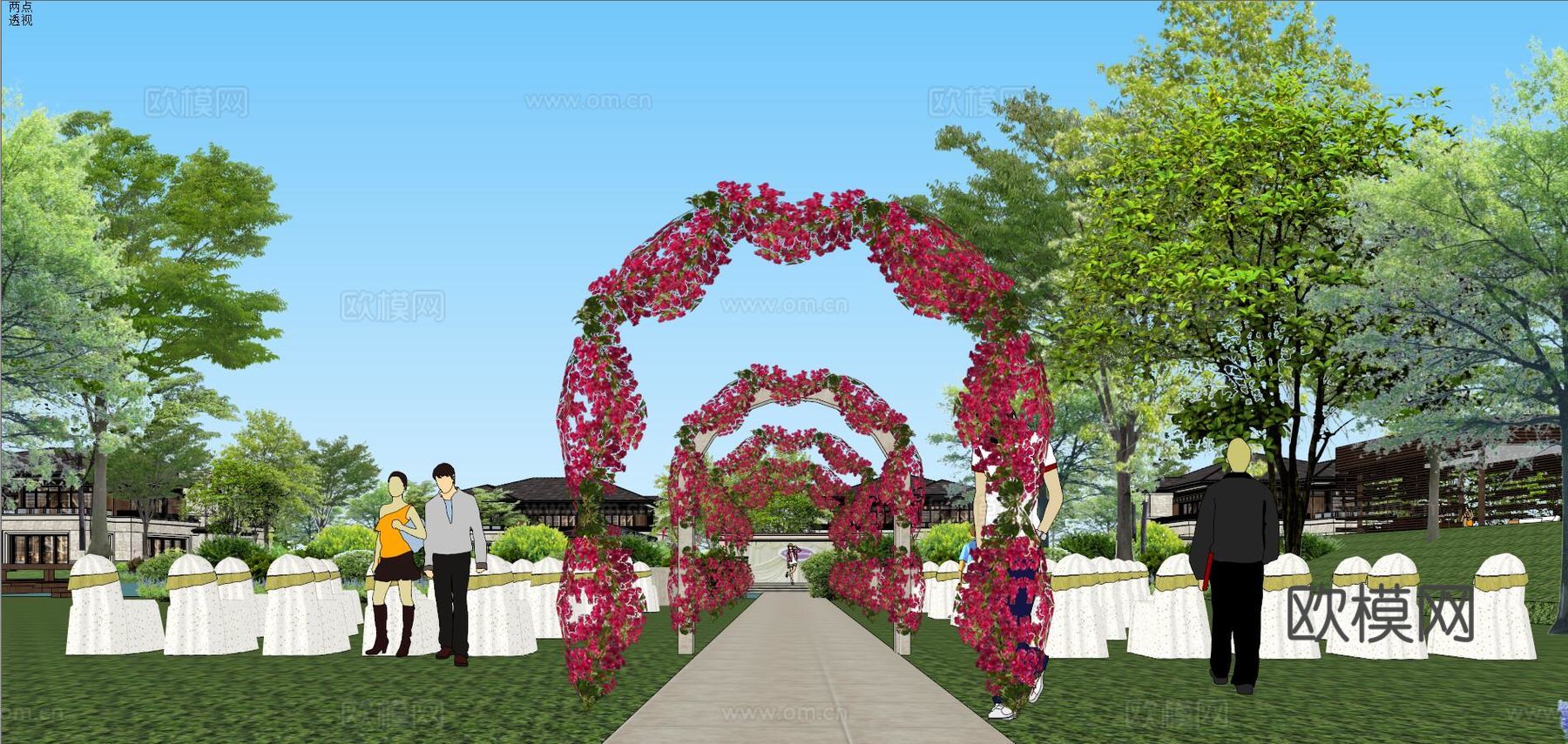 华夏霸州温泉酒店su模型