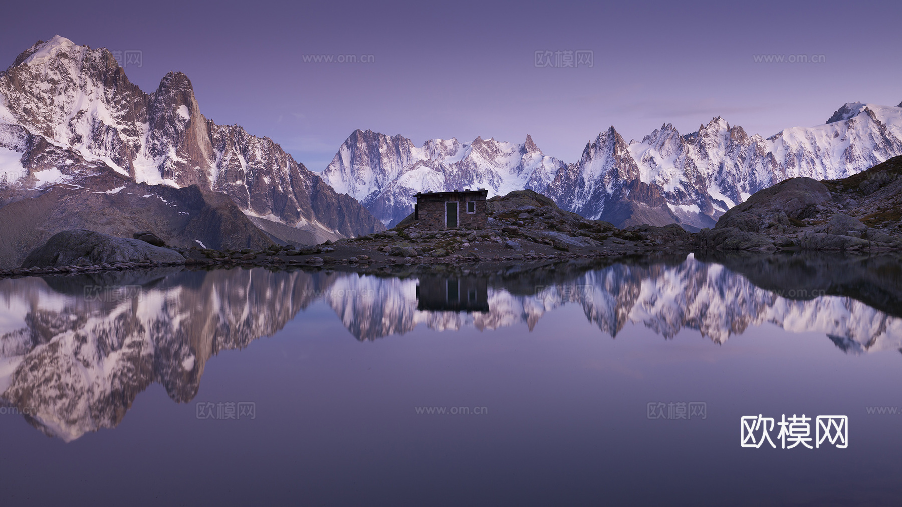 山脉湖水自然风景