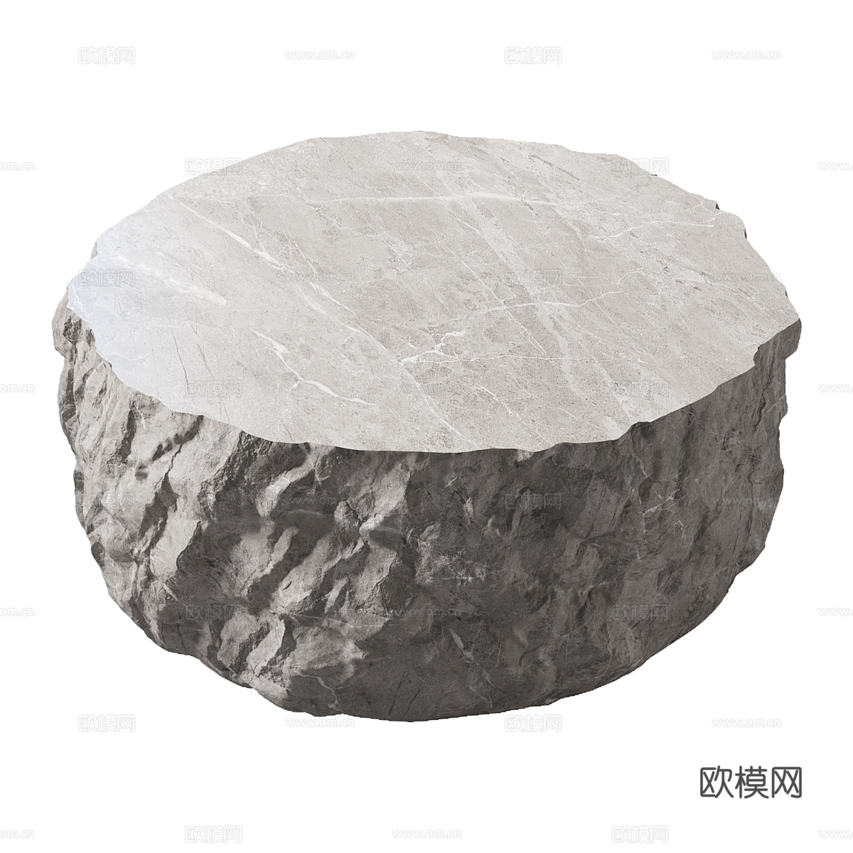 现代意式极简石桌3d模型