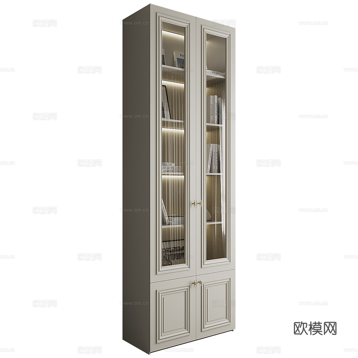 美式简约书柜3d模型