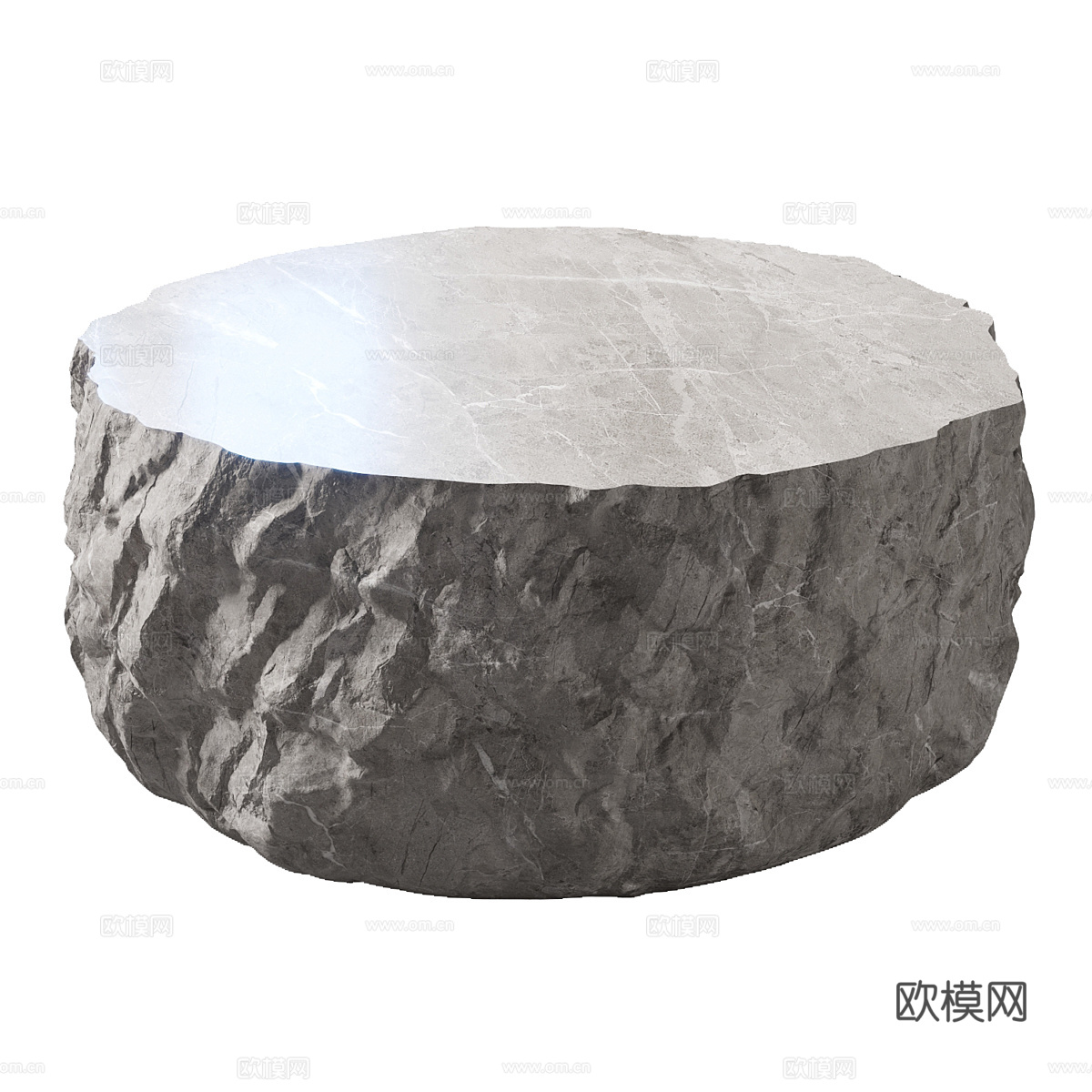 现代意式极简石桌3d模型
