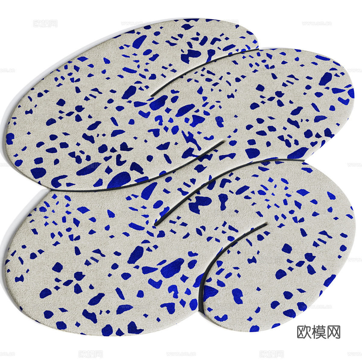 现代儿童异形布艺地毯3d模型