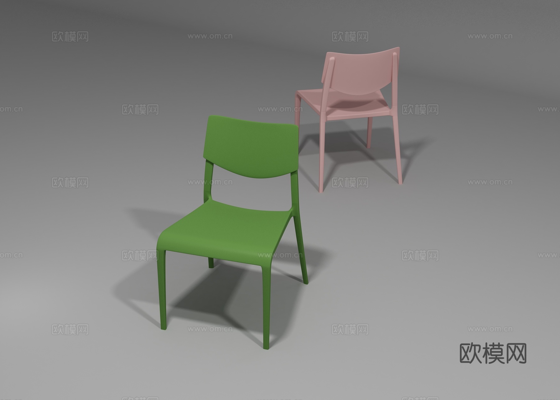 塑料一体成型椅子3d模型