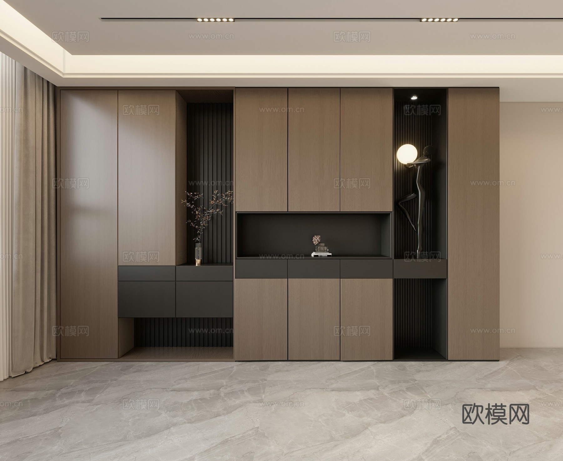 现代意式鞋柜3d模型