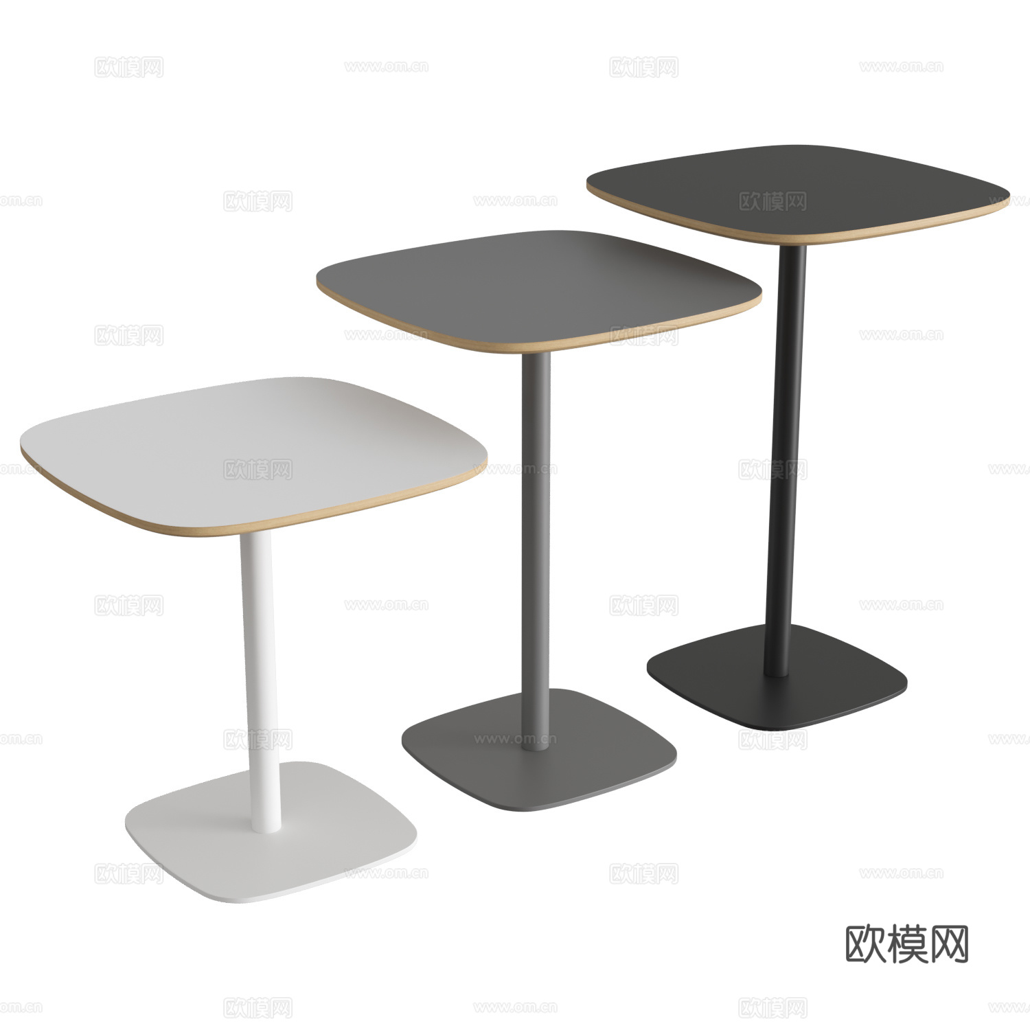 现代意式极简金属边几3d模型