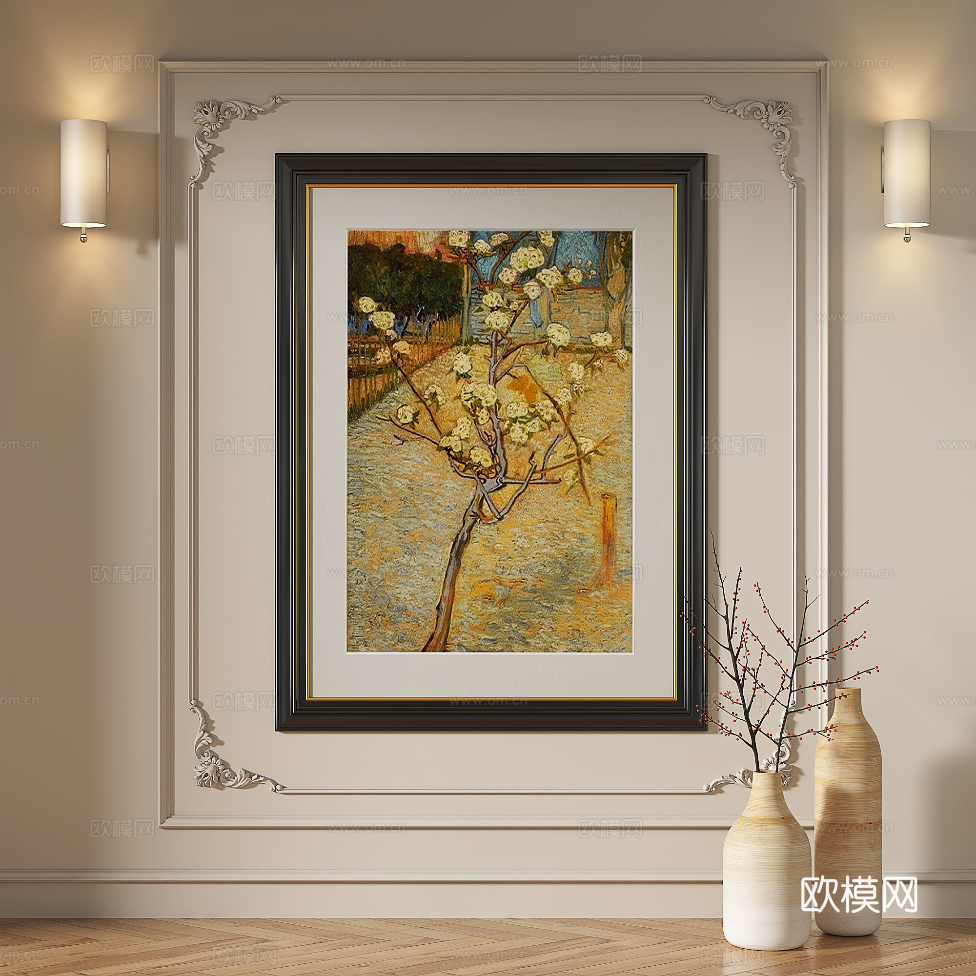 现代，复古，中古，法式，轻奢，油画，装饰画3d模型