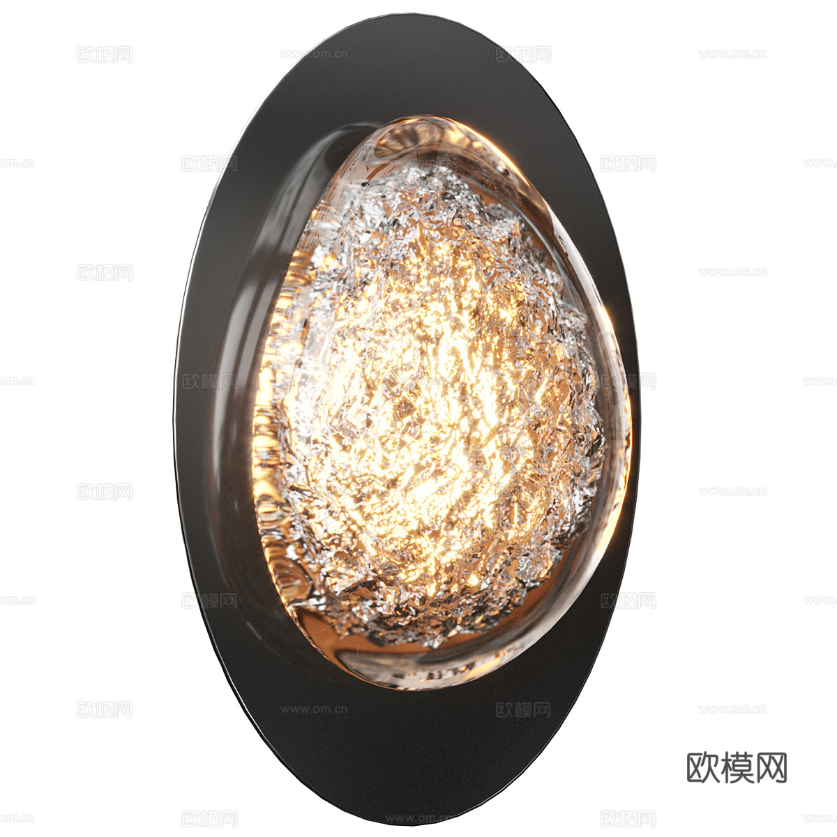 现代轻奢金属玻璃壁灯3d模型