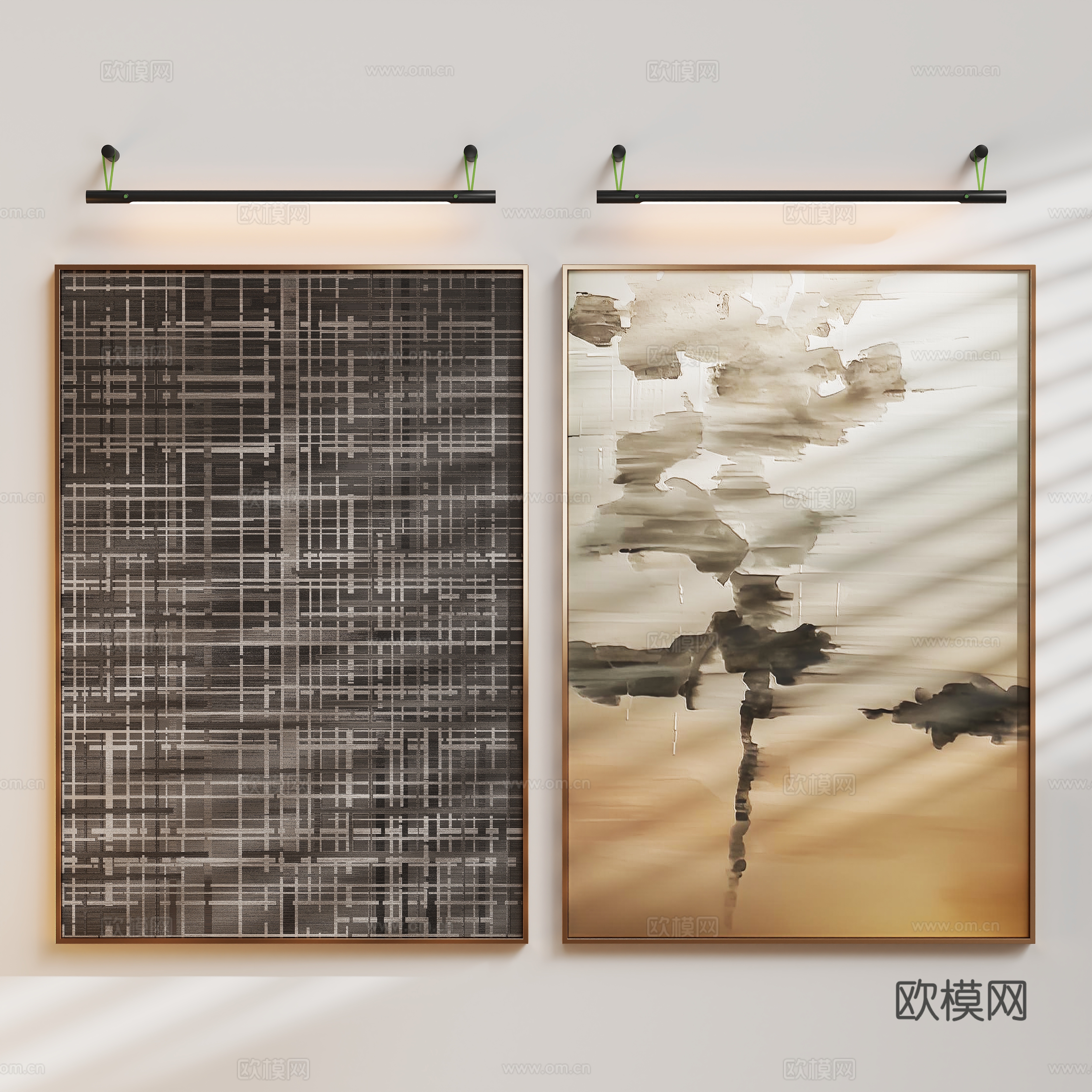 现代轻奢装饰挂画3d模型