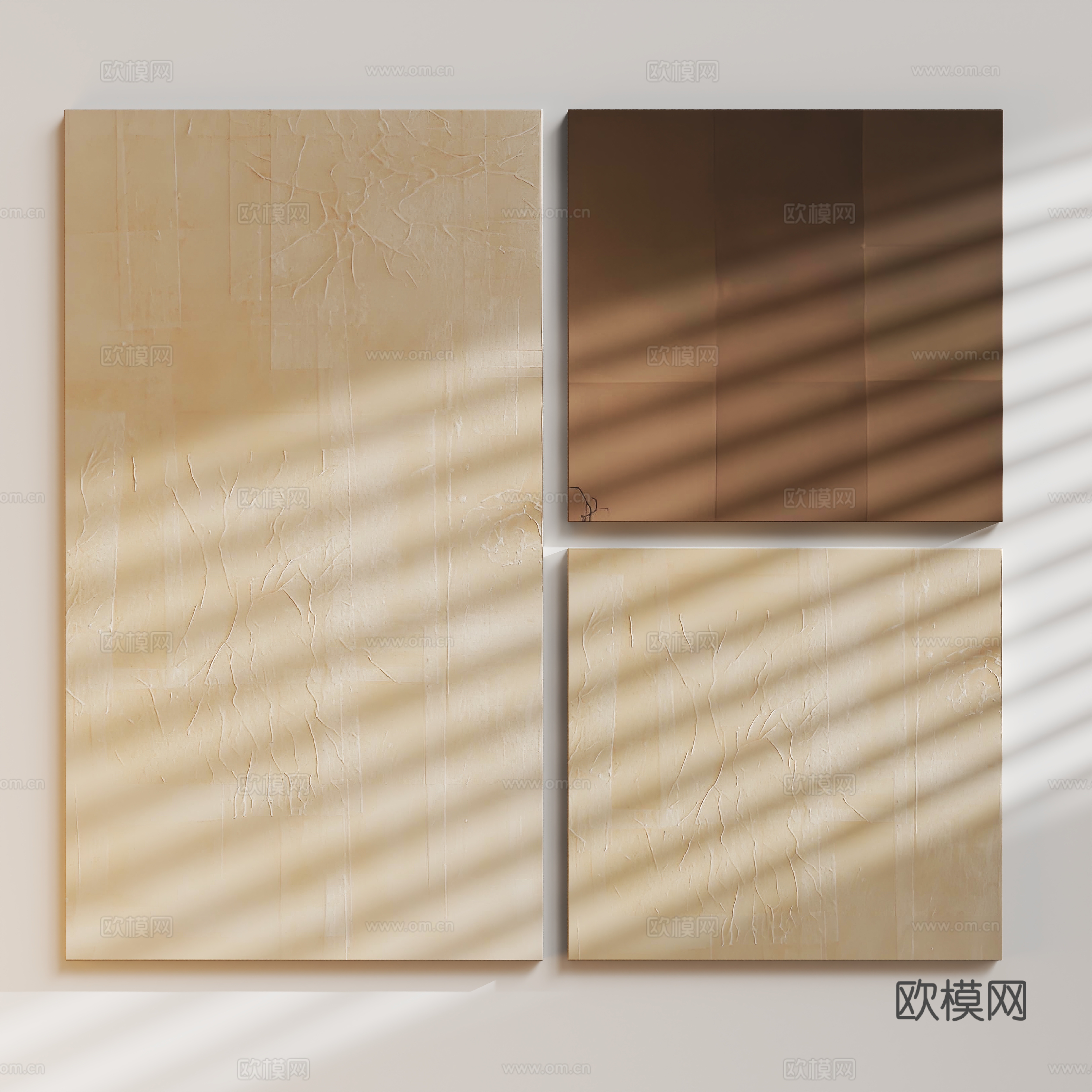 现代中古艺术抽像画3d模型