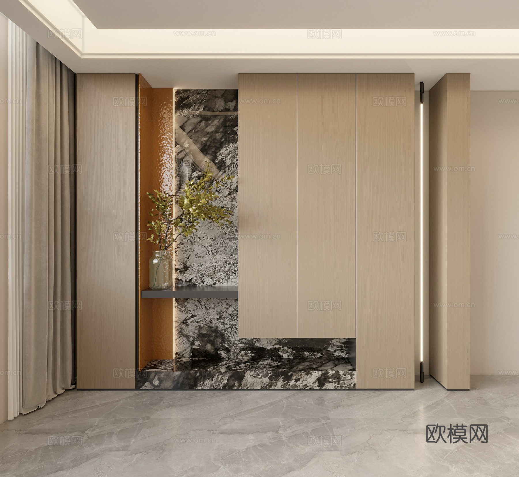 现代意式玄关3d模型