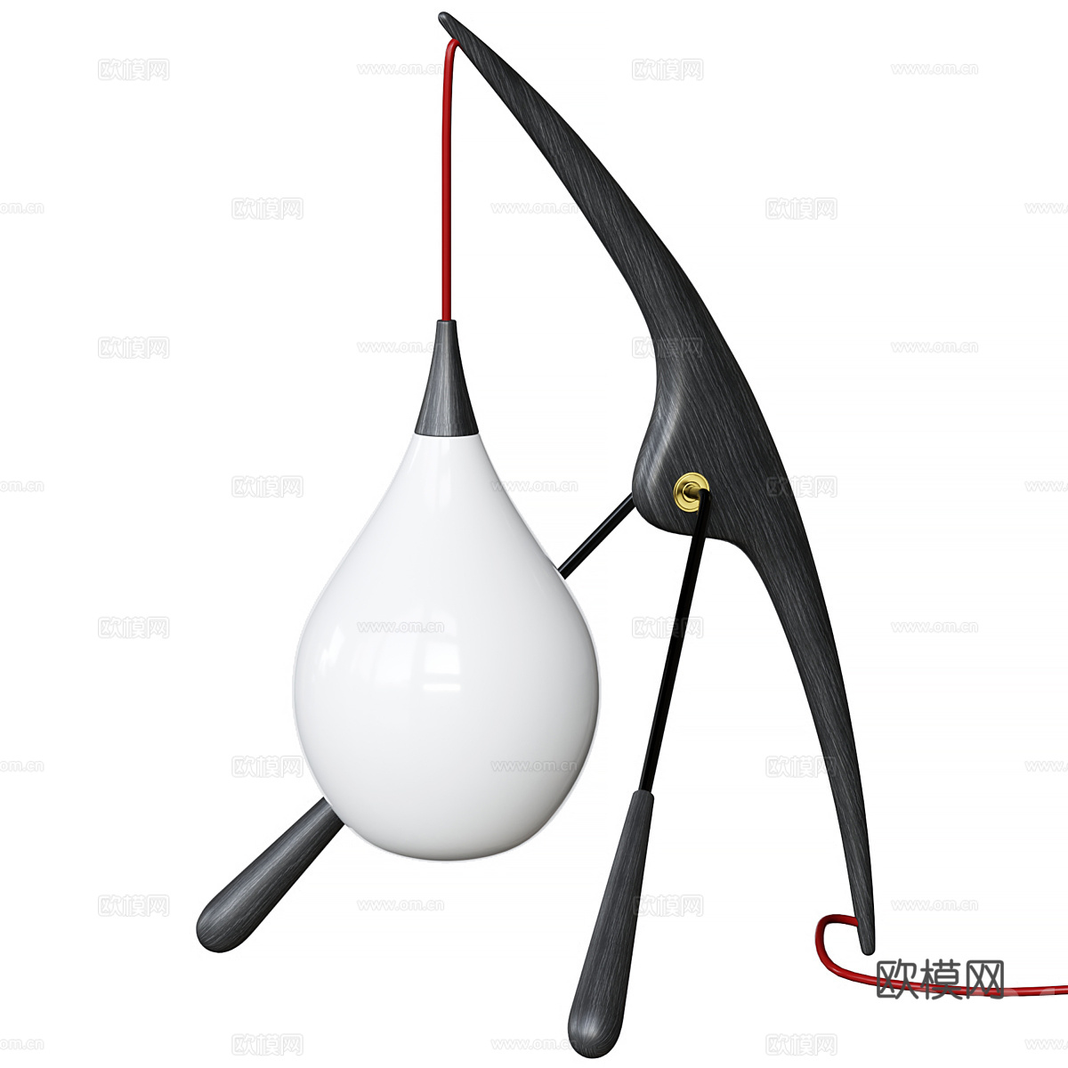 新中式轻奢装饰台灯3d模型