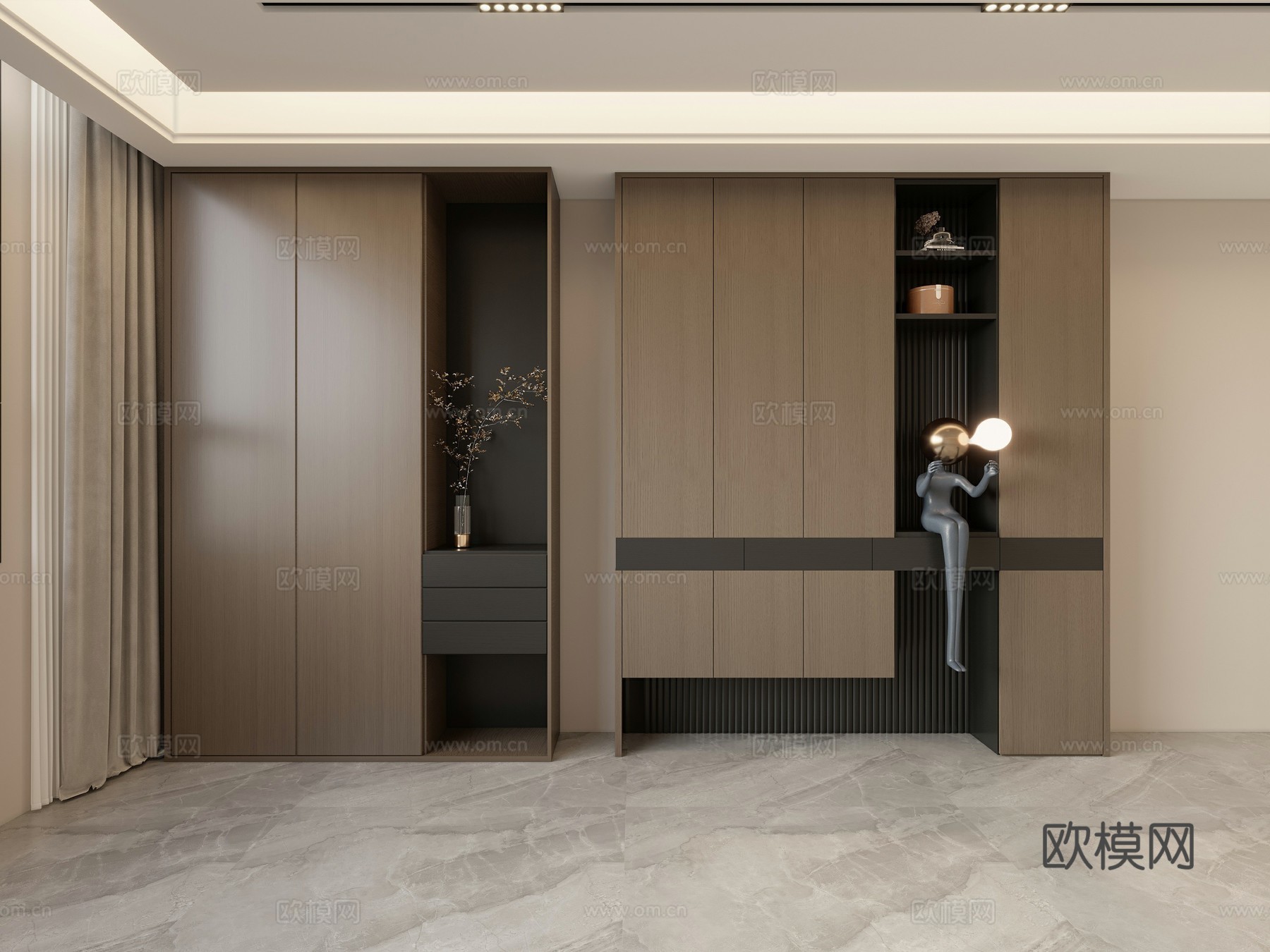 现代意式鞋柜3d模型