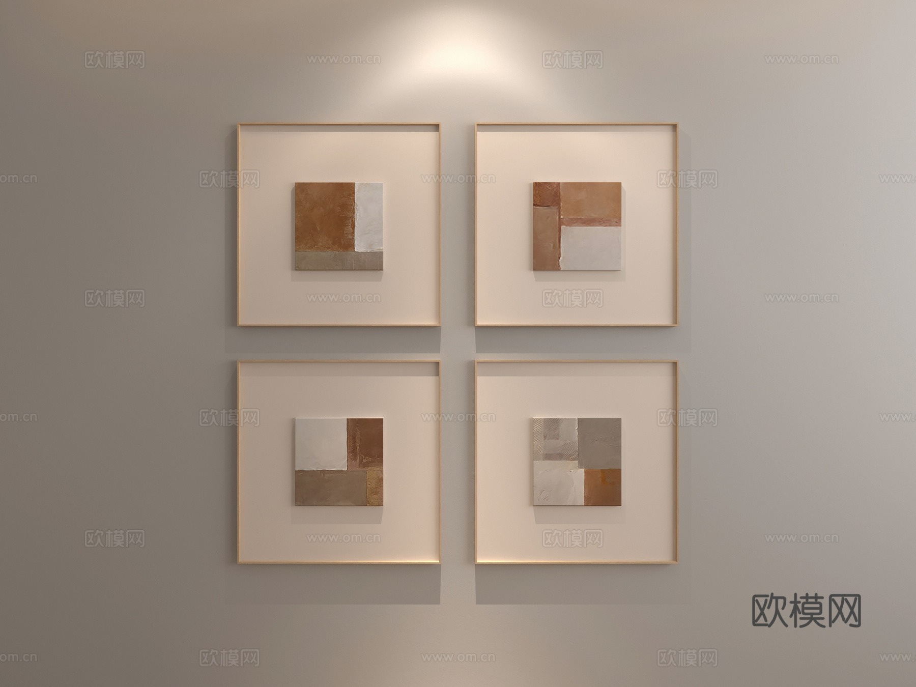 抽象画 现代画 奶油风3d模型