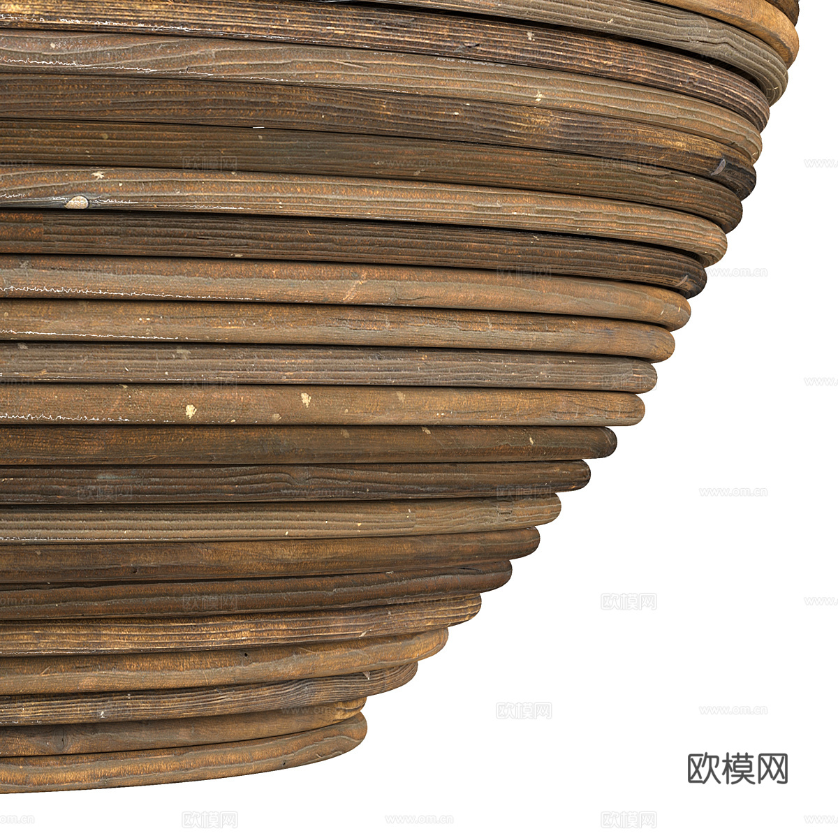 新中式侘寂藤编边几 咖啡桌3d模型