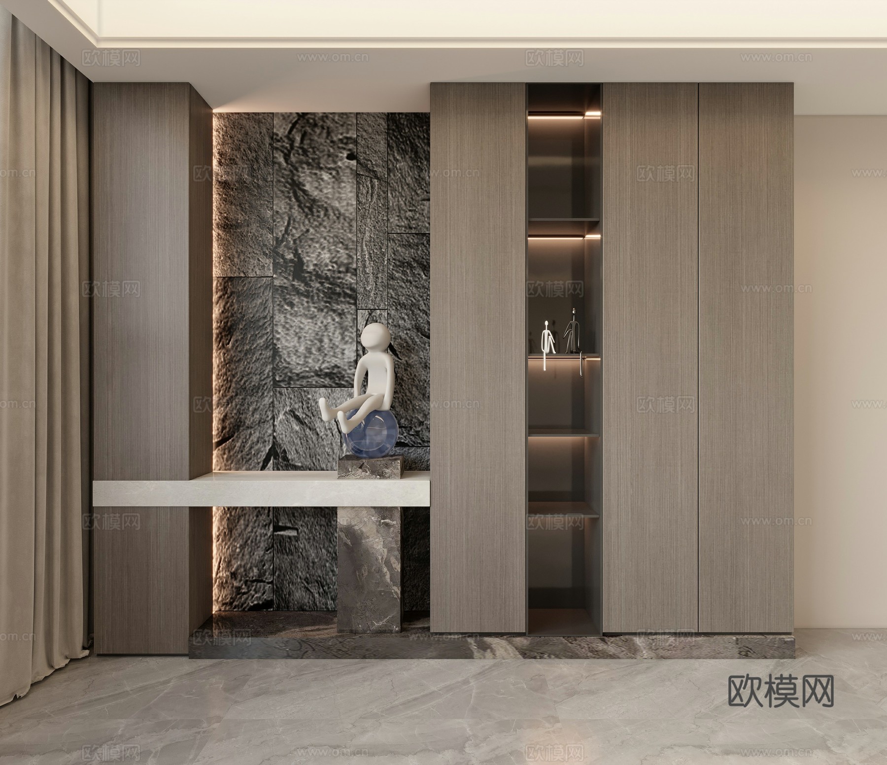 现代意式玄关3d模型