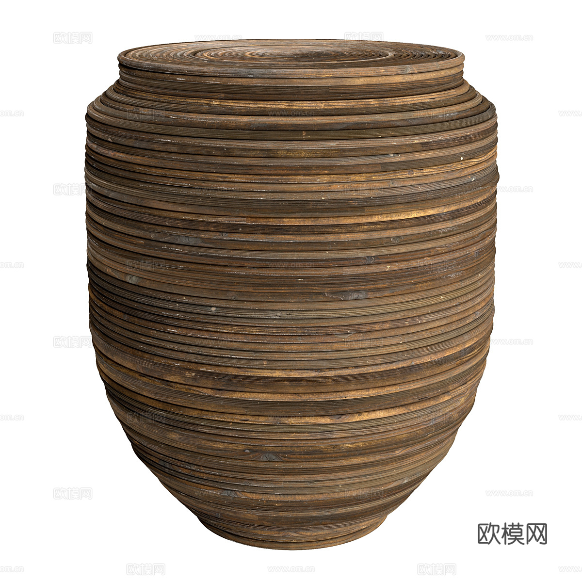 新中式侘寂藤编边几 咖啡桌3d模型