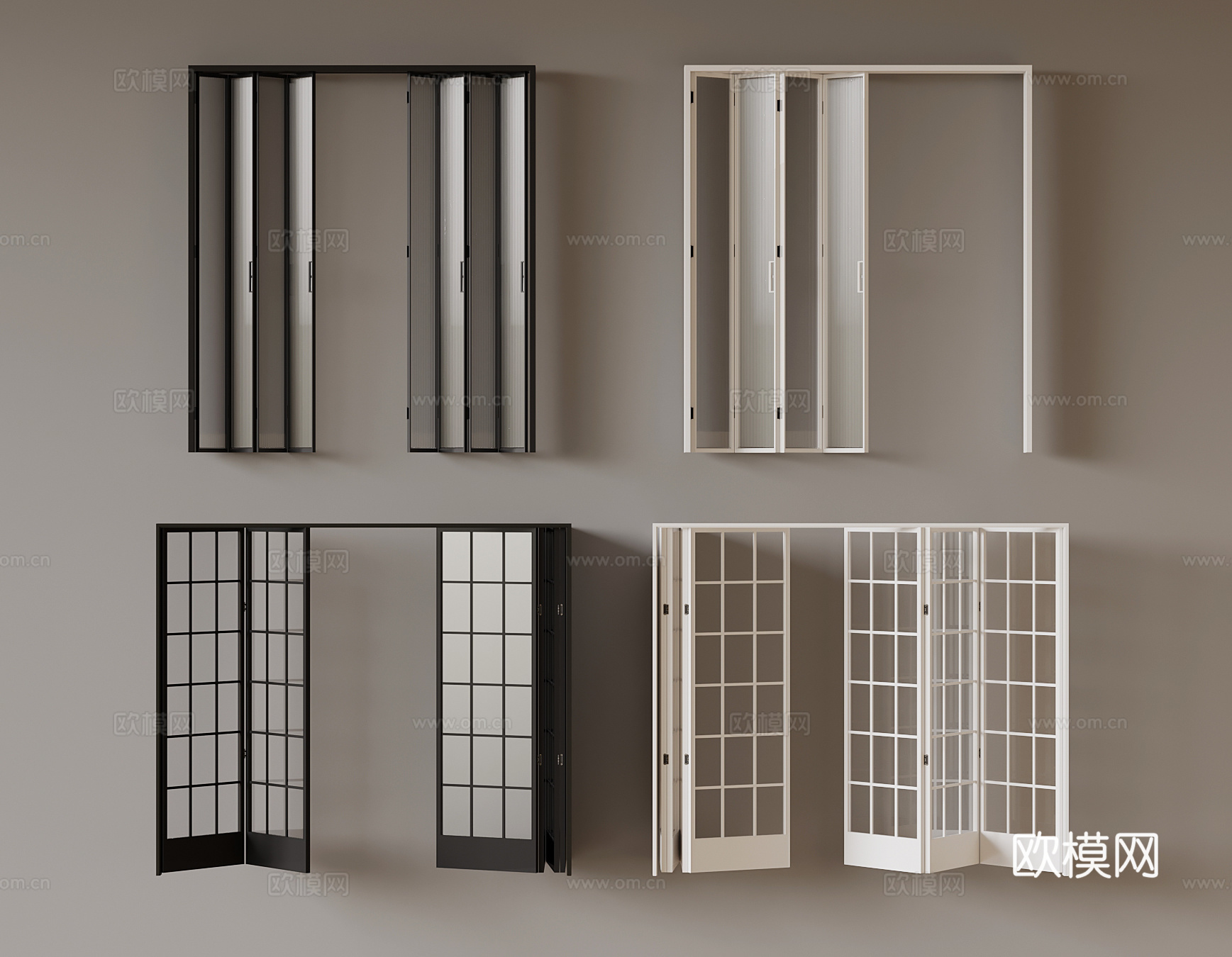 折叠门 现代折叠门 玻璃折叠门3d模型