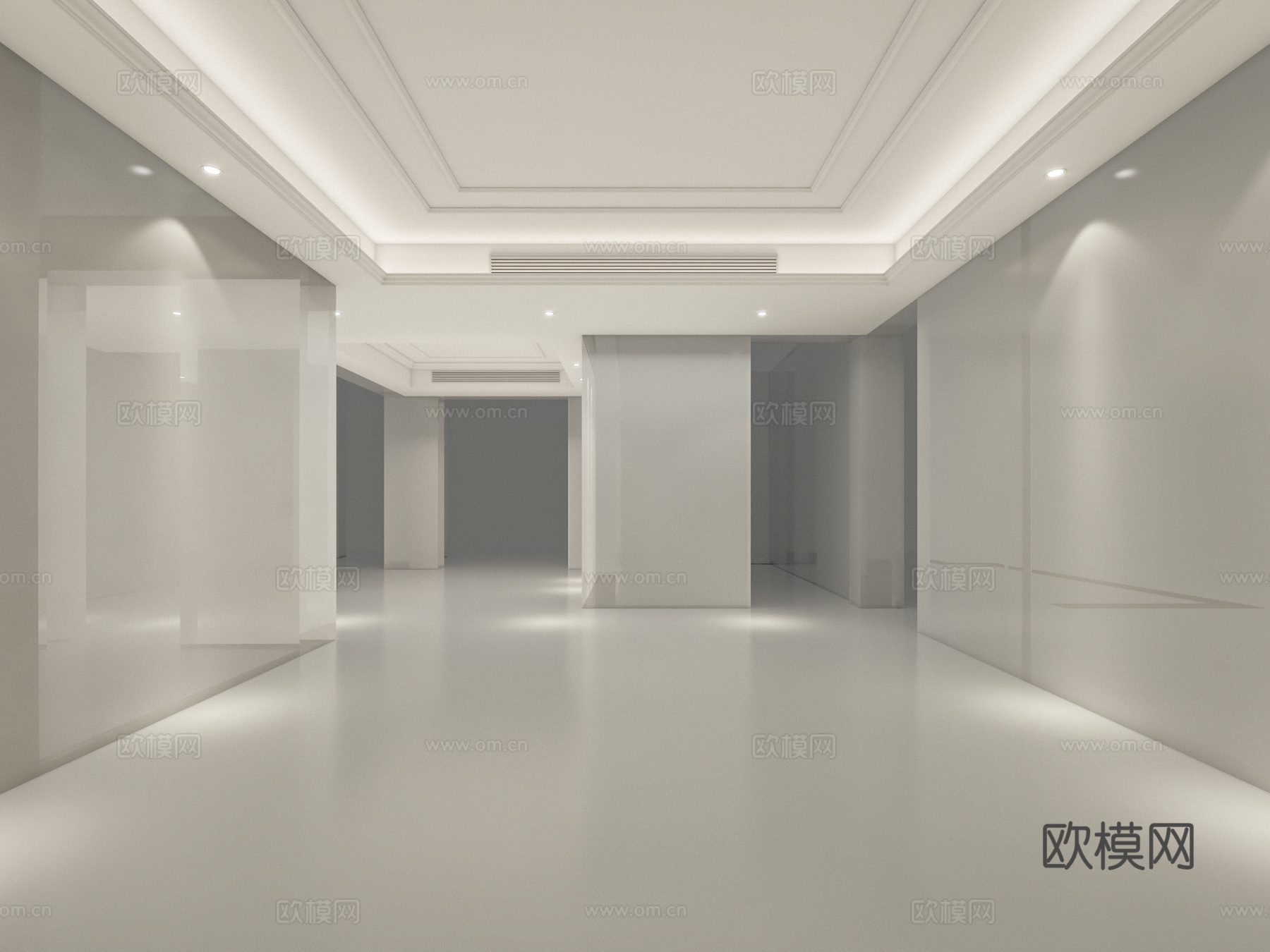 客餐厅简单欧式线条吊顶3d模型