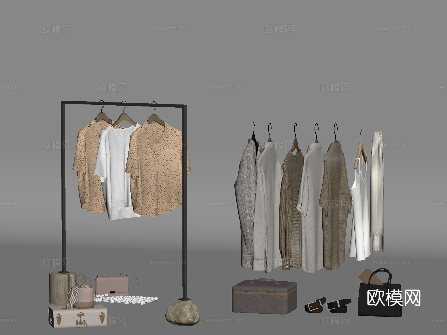 衣服 现代衣服 挂件 包 生活用品su模型
