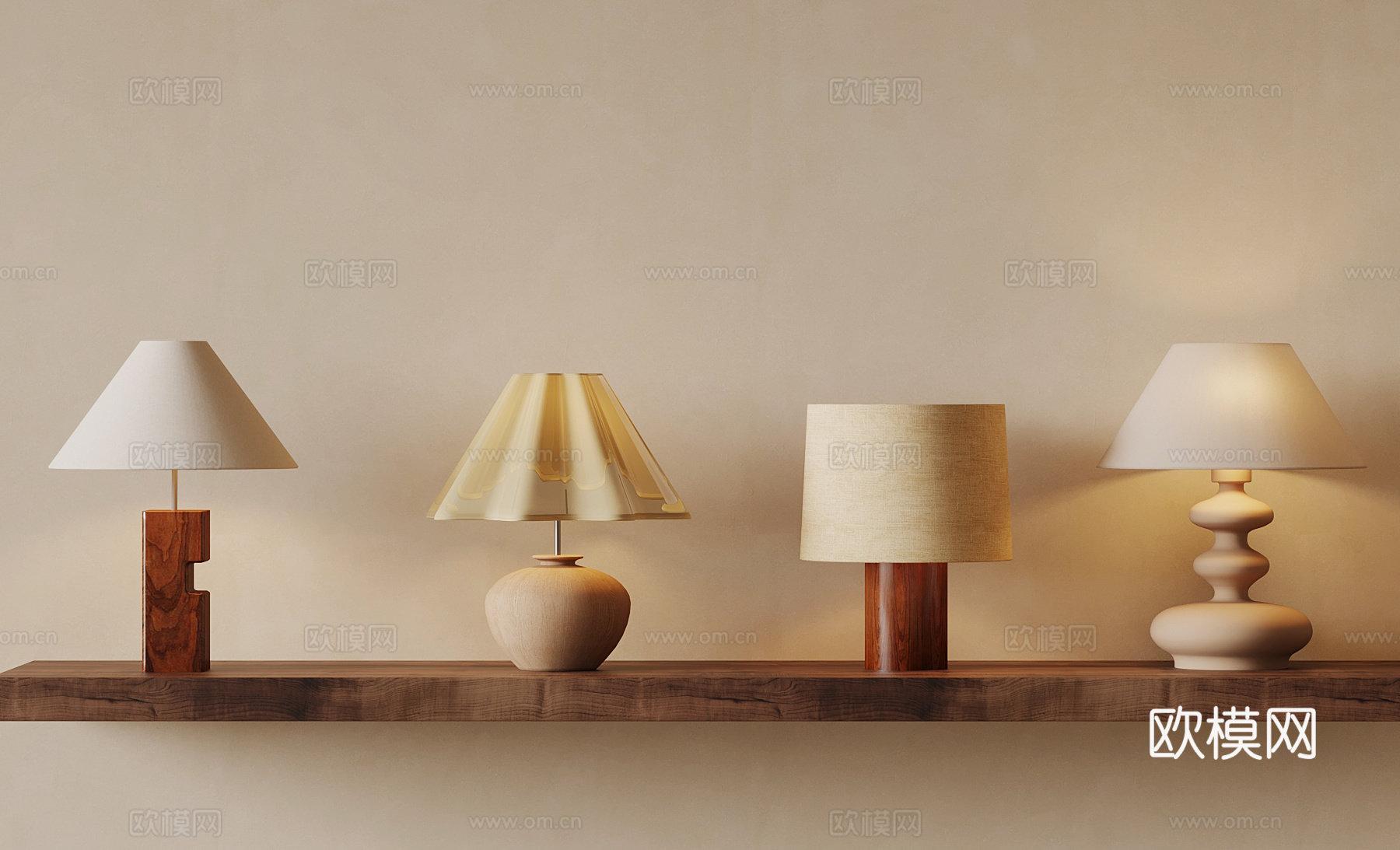 中古风花台灯3d模型下载