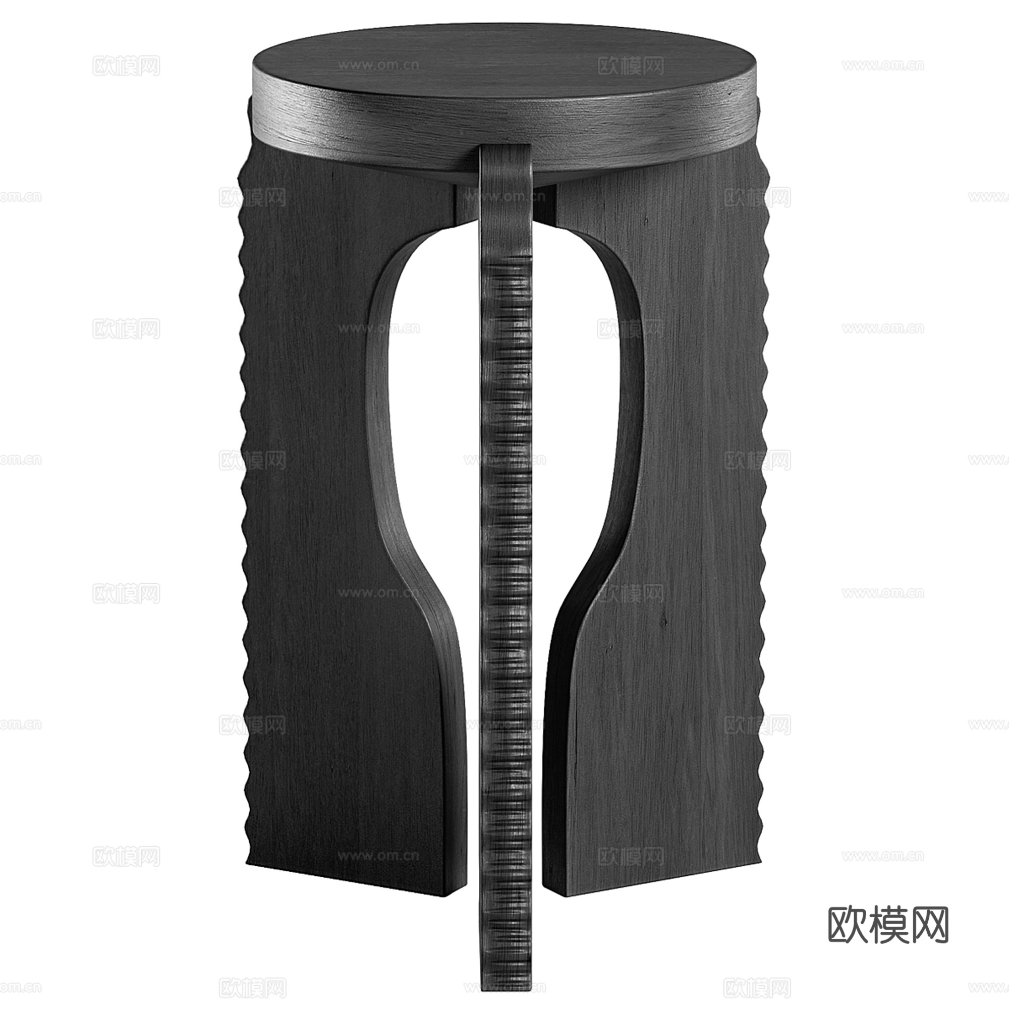 中古风边几 圆几 角几 沙发凳su模型