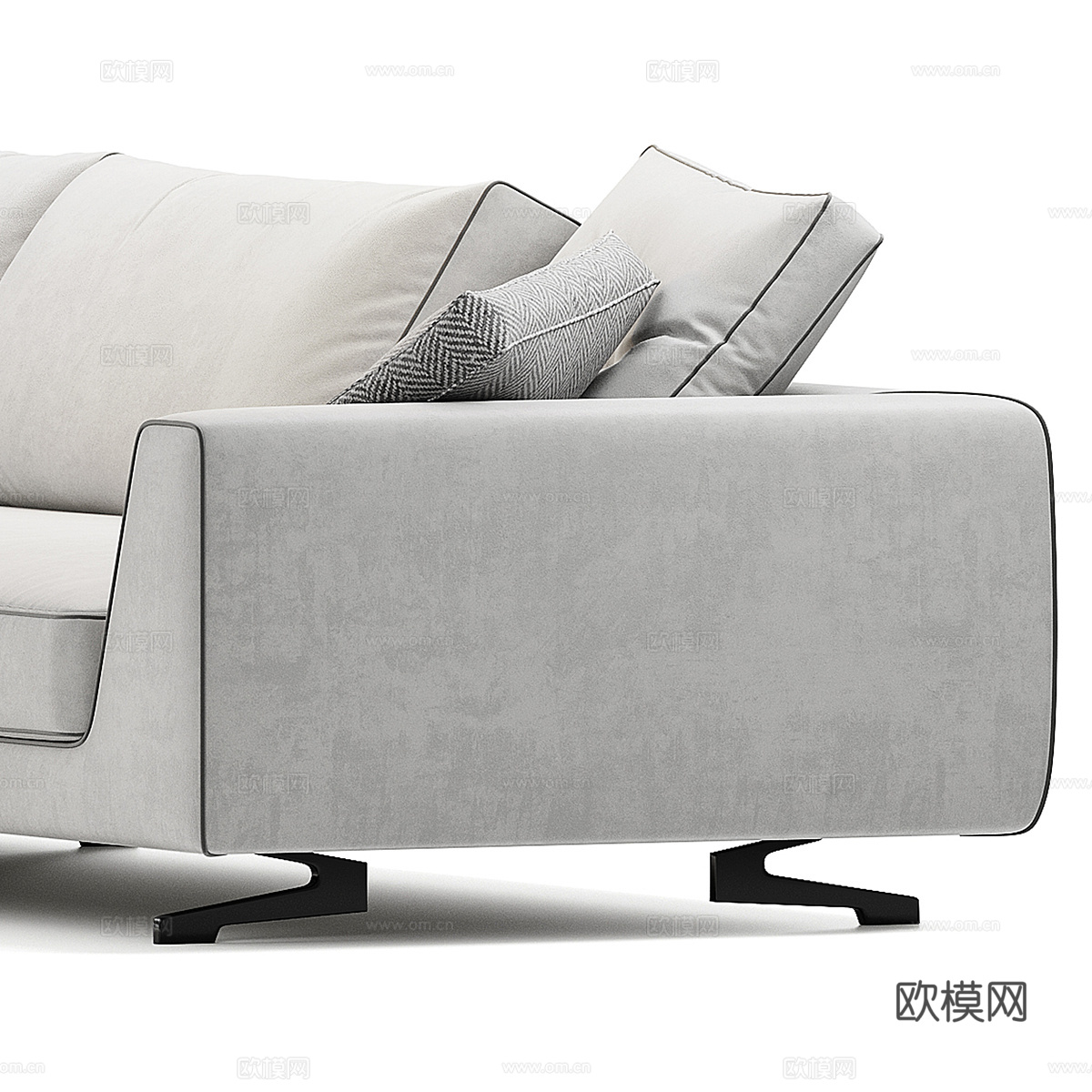 现代意式布艺转角沙发3d模型
