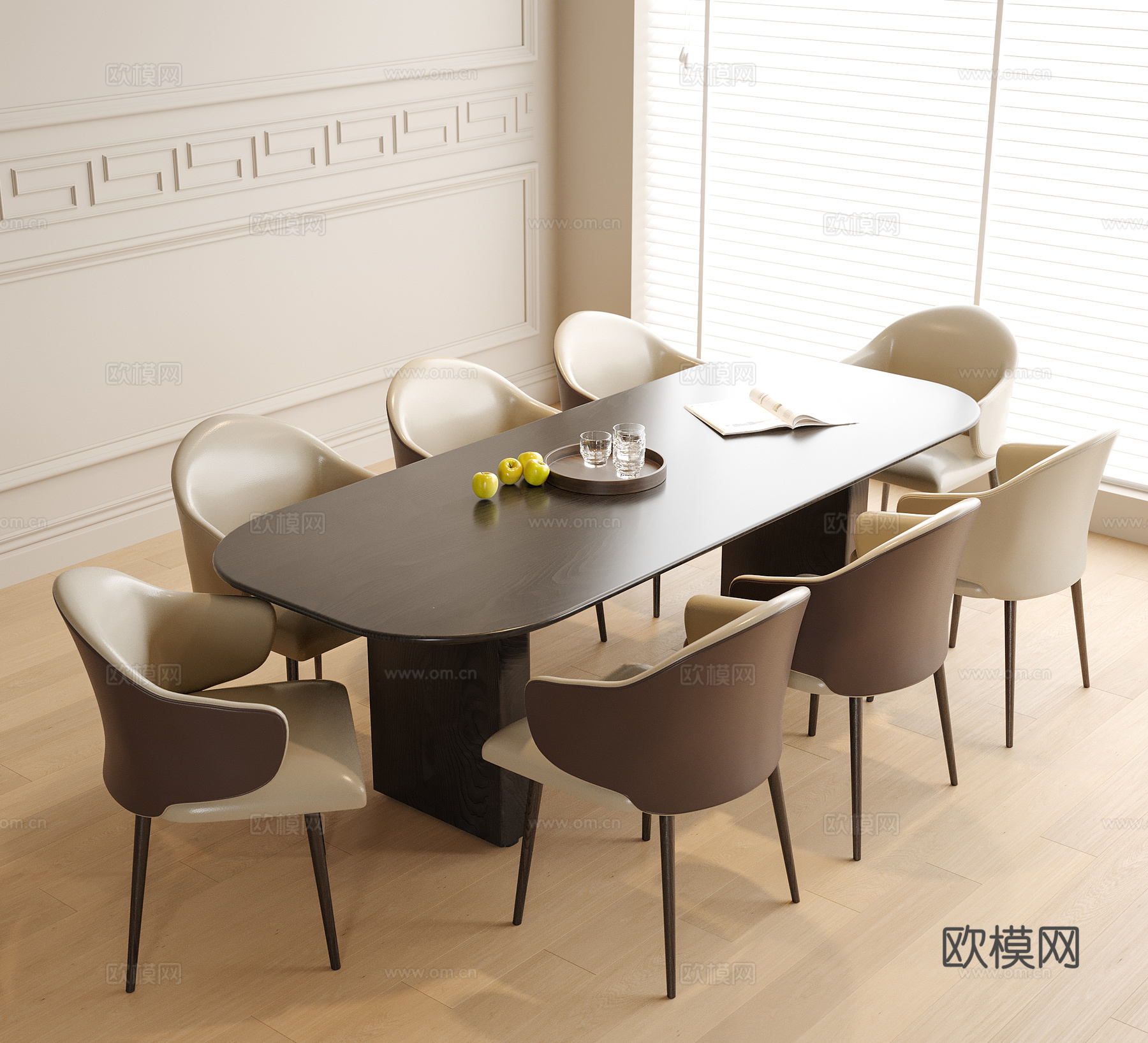 现代餐桌椅 餐椅 单椅 餐桌3d模型