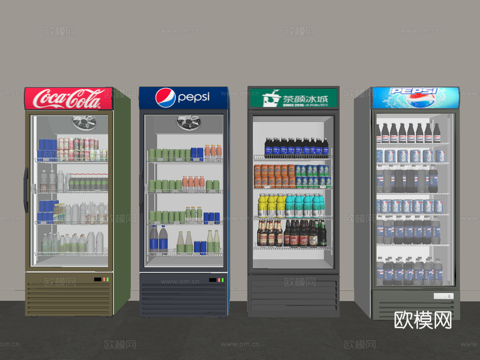 冰柜 现代饮料柜su模型