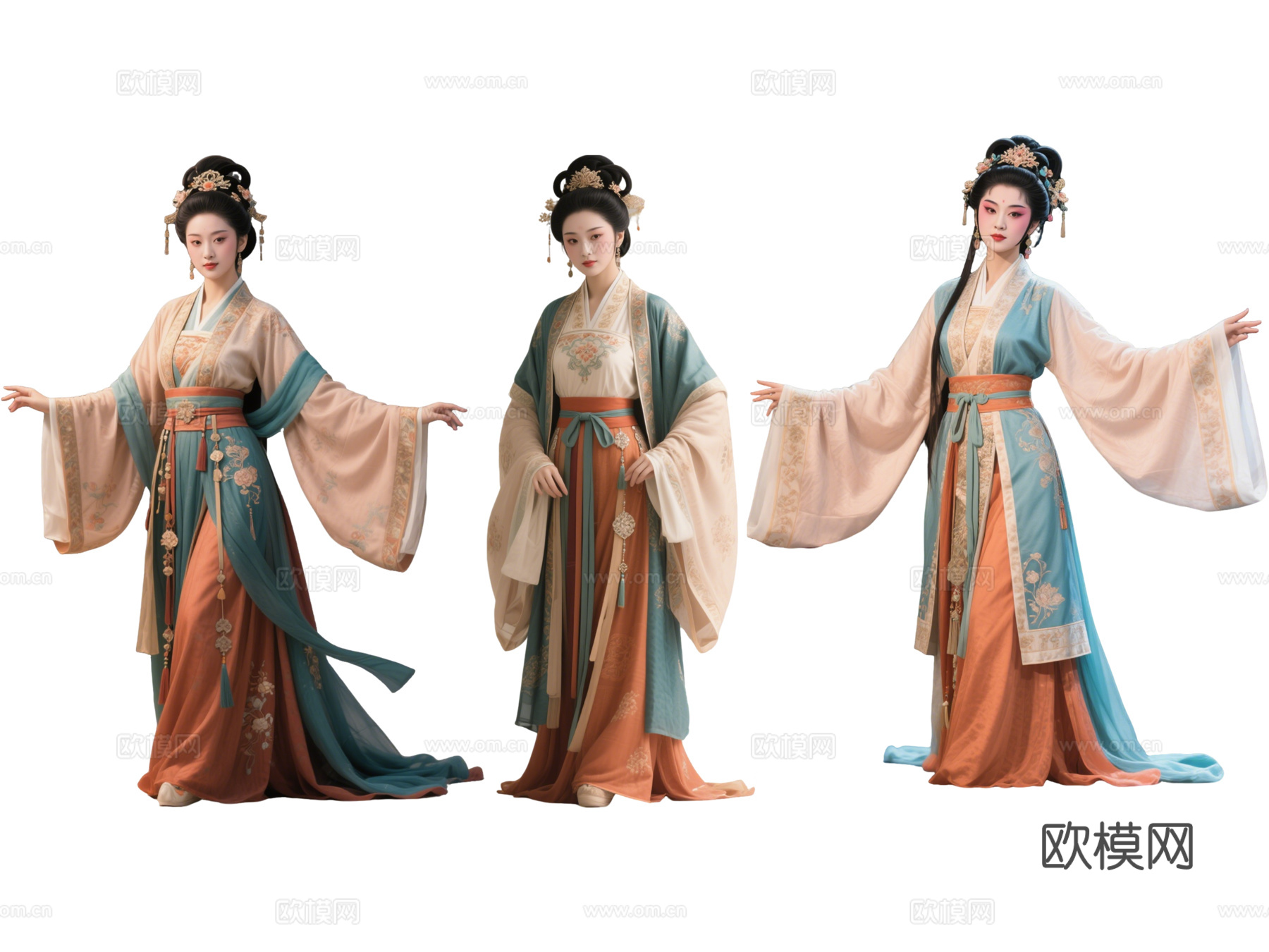 PS免抠古装美女 古代优伶 古风美女 古典美人 古装女子