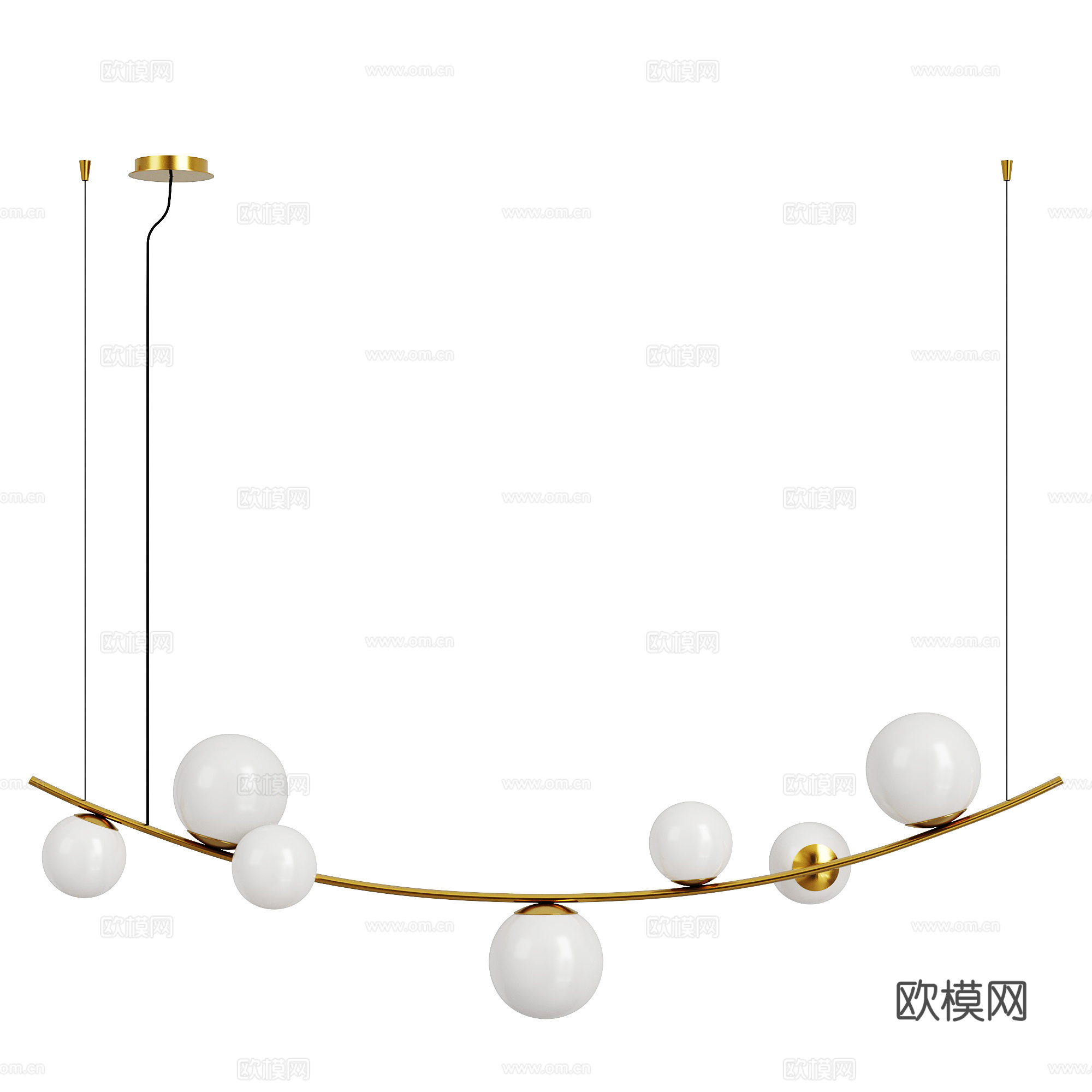 现代轻奢极简装饰吊灯3d模型