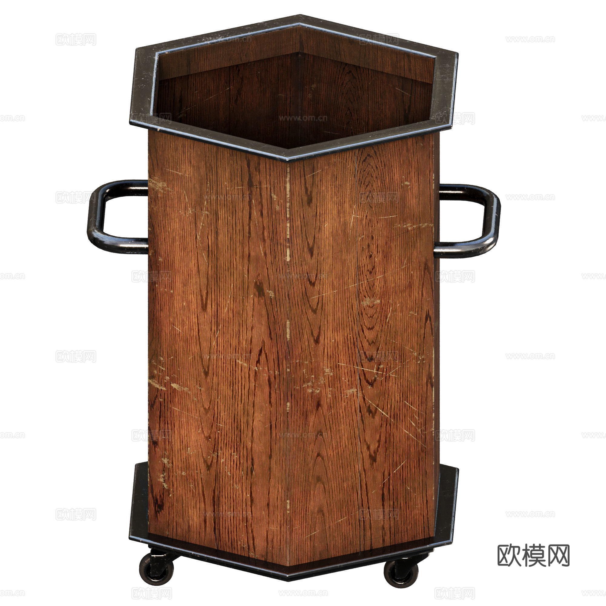 美式复古垃圾桶3d模型