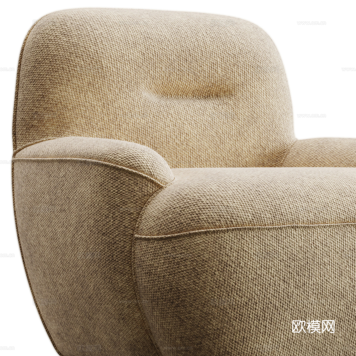 现代奶油风布艺休闲椅3d模型