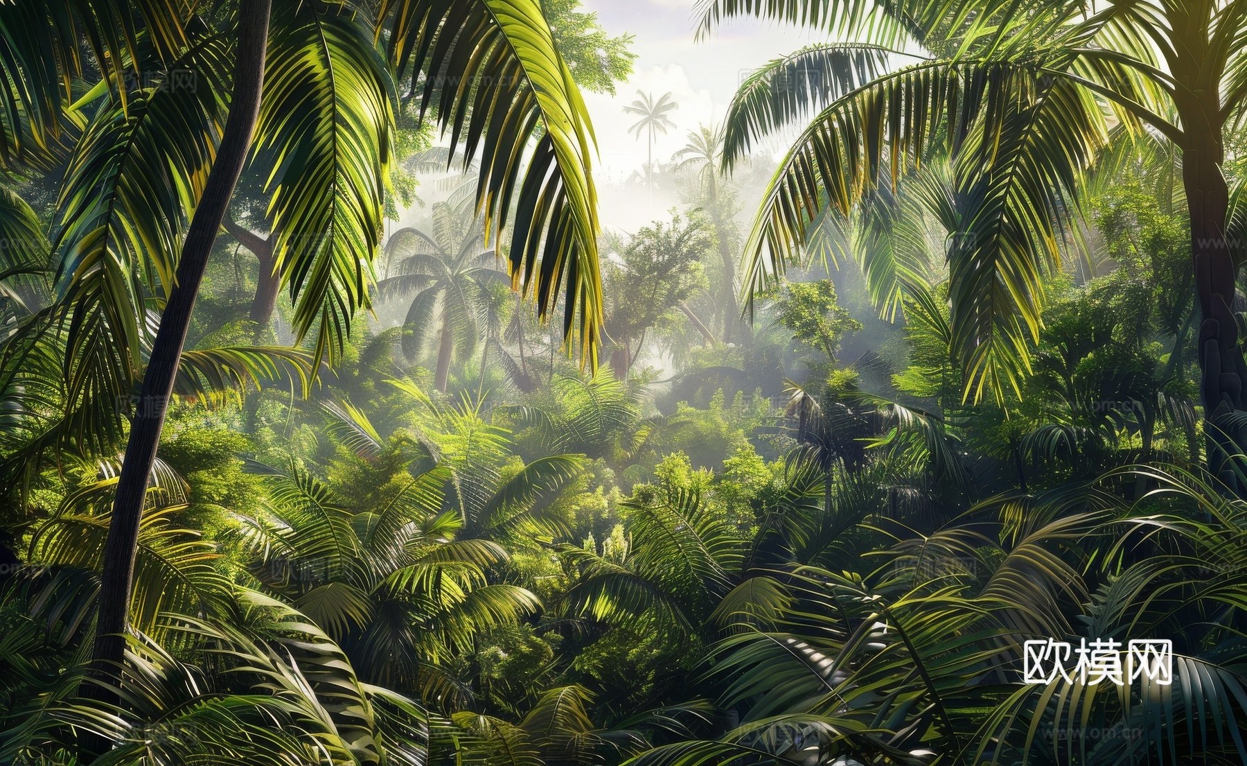 欧式田园热带雨林壁纸下载（渲染图7）