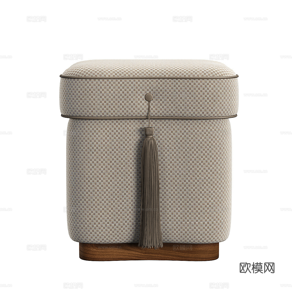 新中式布艺凳子3d模型