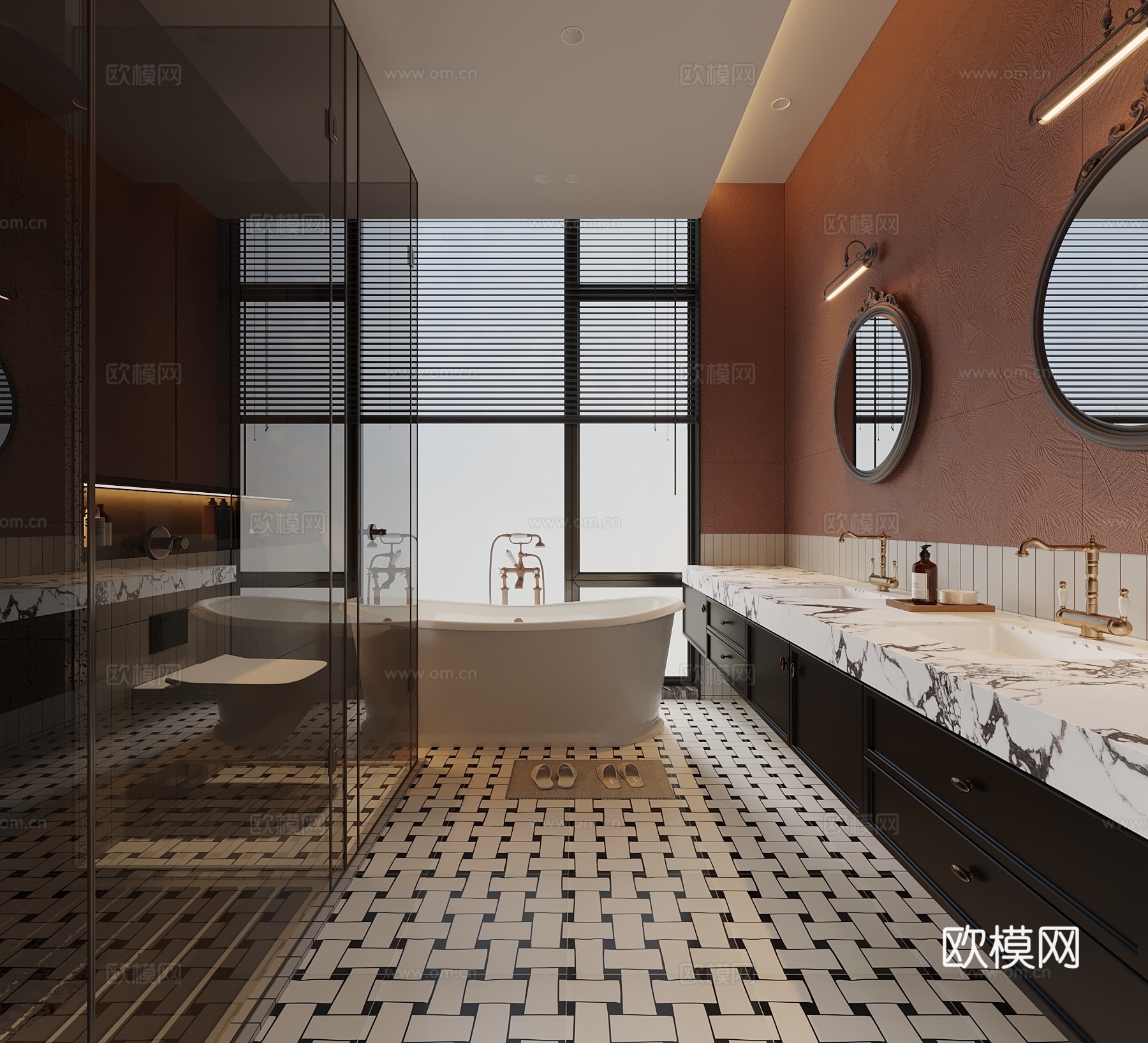 法式卫生间 酒店卫生间3d模型