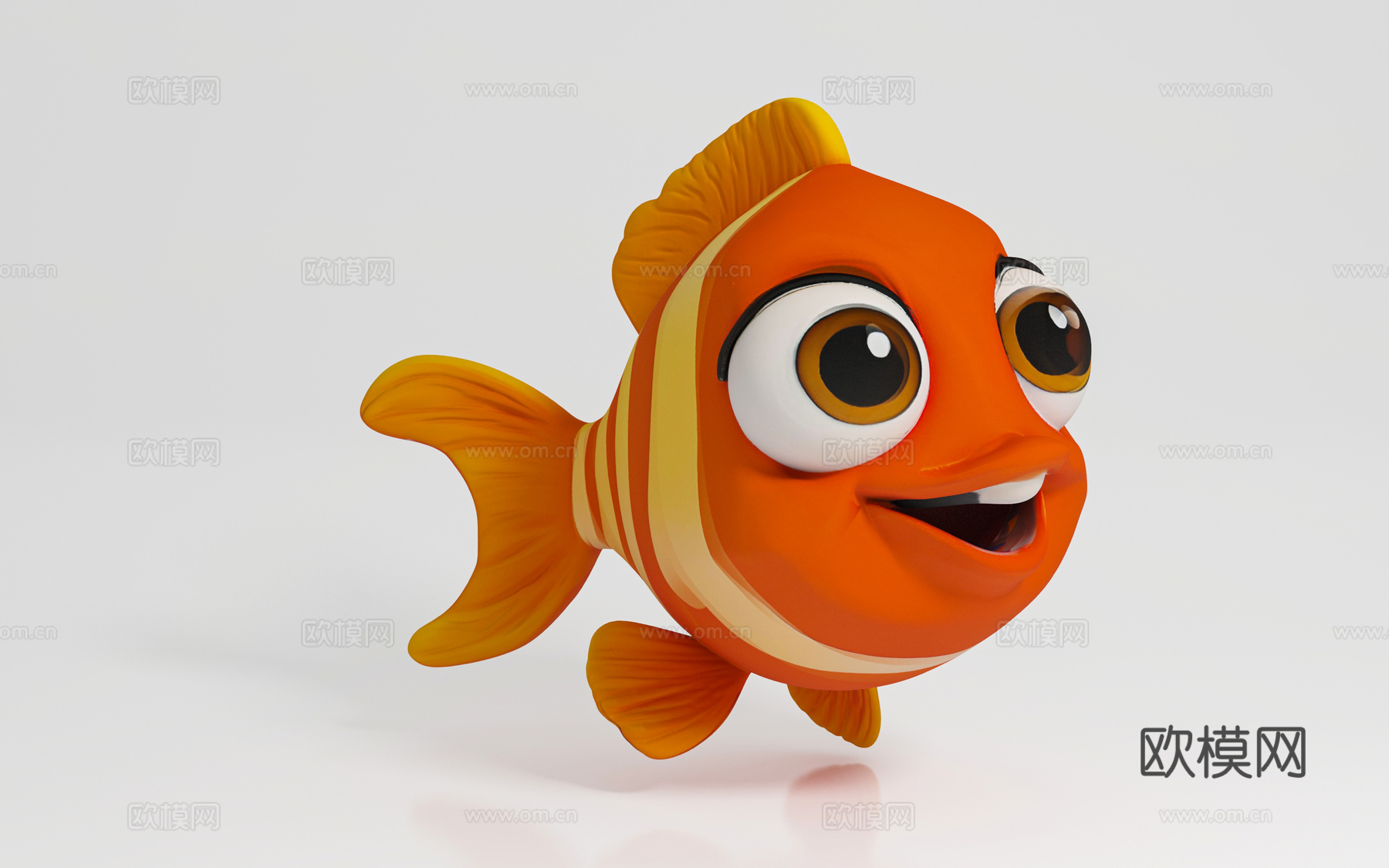 小丑鱼 热带鱼动漫卡通鱼类 Q版海洋生物 卡通风格 科普展示3d模型