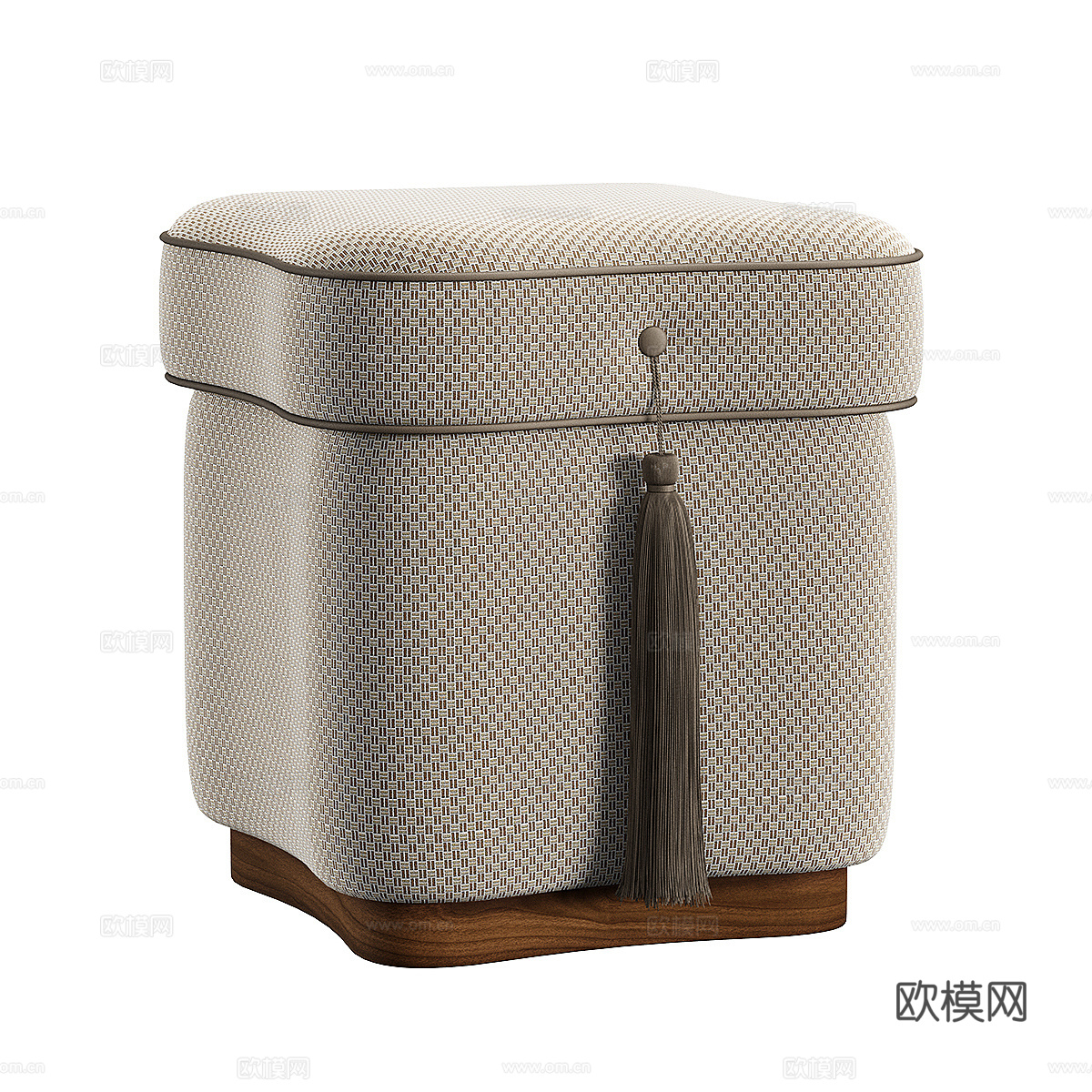 新中式布艺凳子3d模型