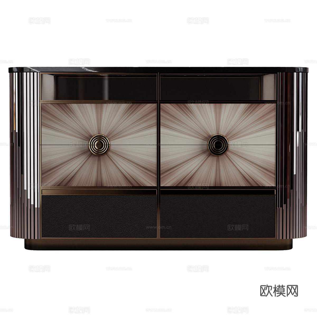 新中式轻奢衣柜岛台 首饰柜3d模型