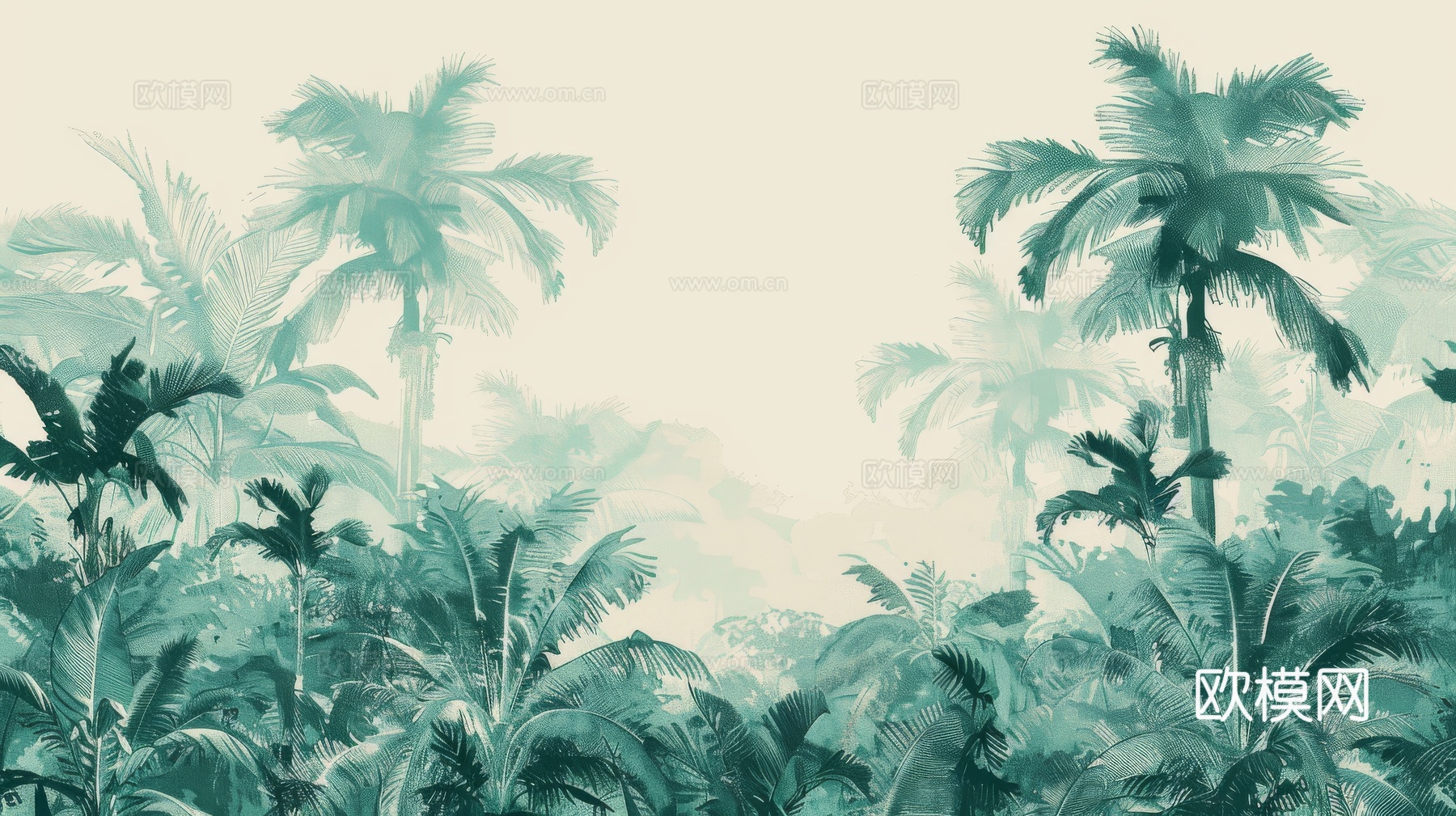 欧式田园热带雨林壁纸下载（渲染图7）