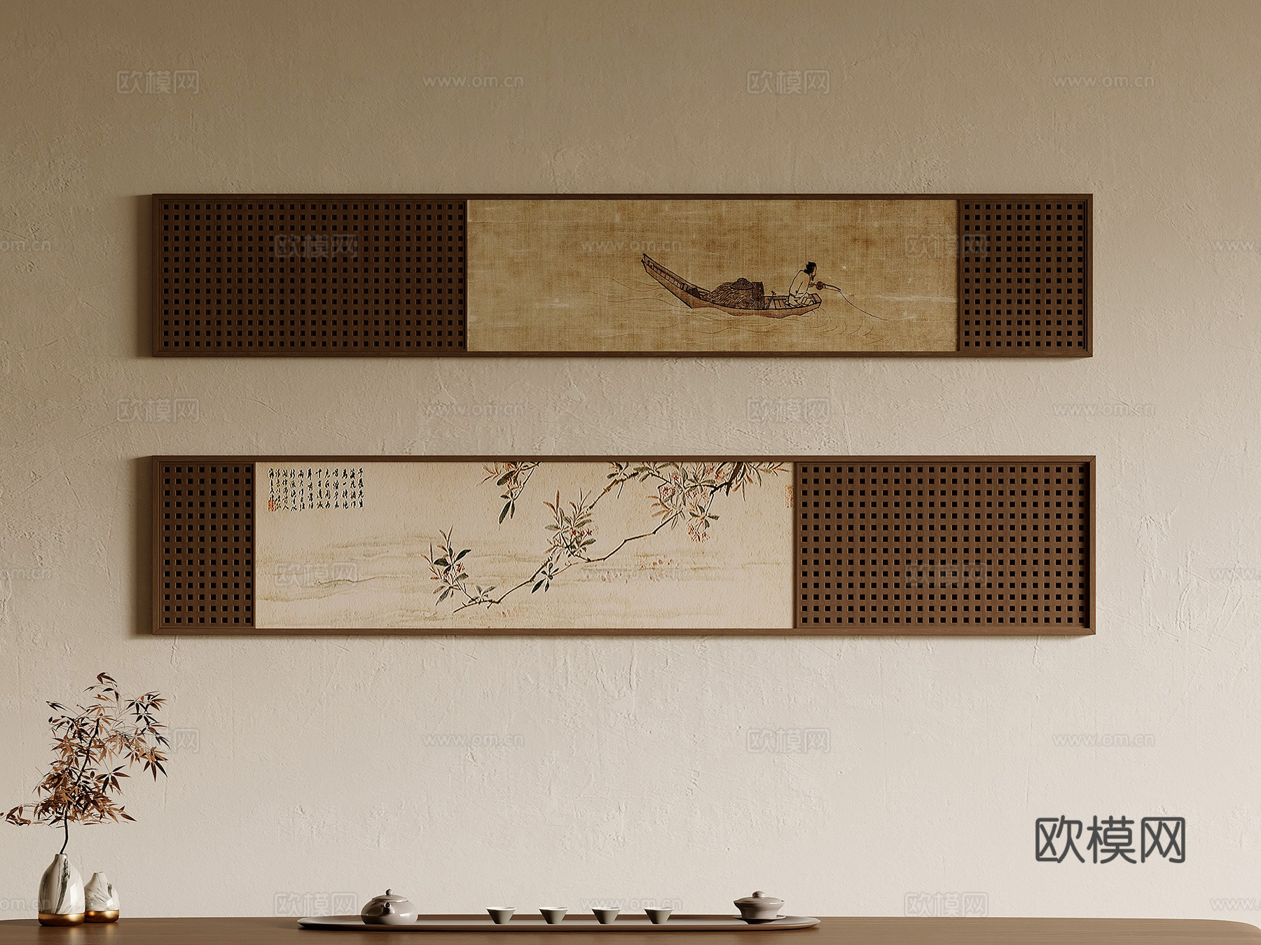 装饰画 新中式挂画 装饰画3d模型