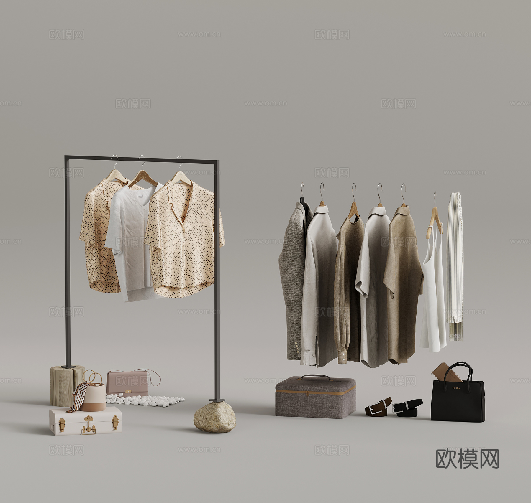 衣服 现代衣服 挂件 包 生活用品3d模型