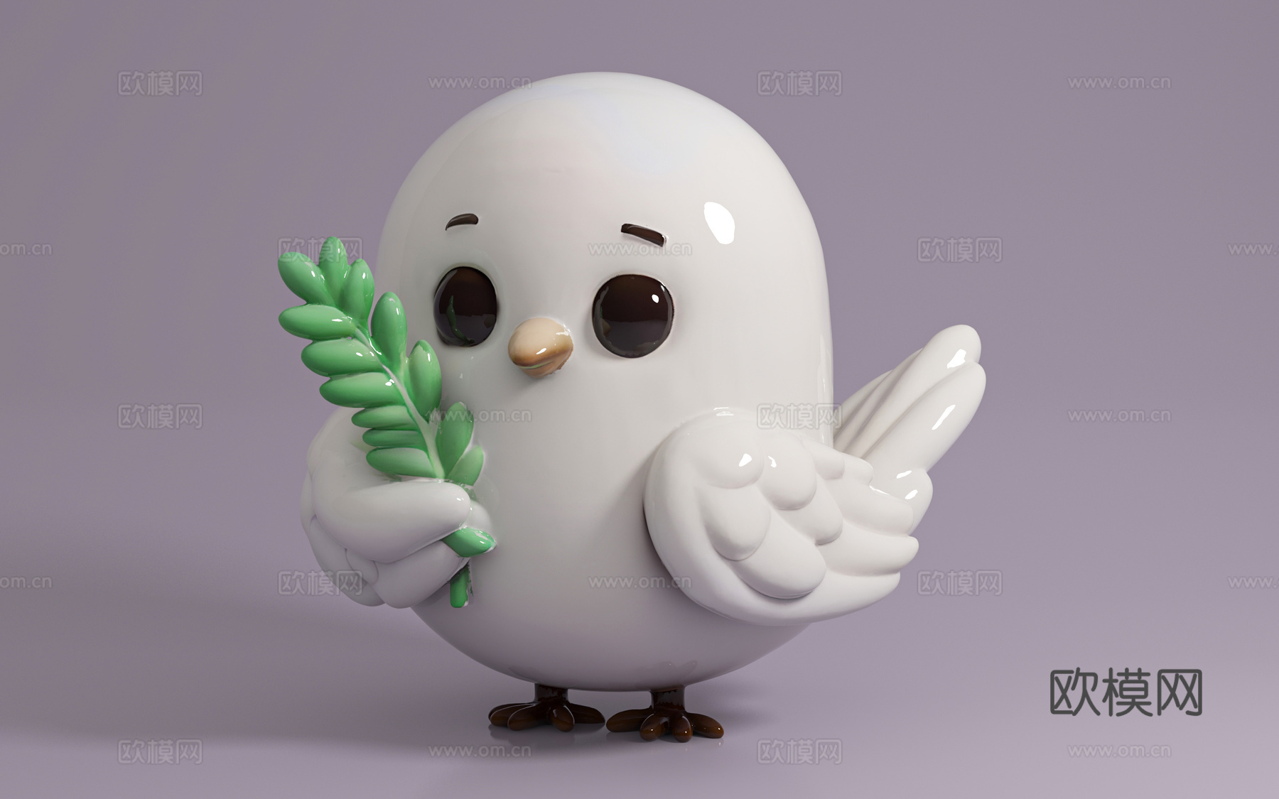 白鸽 鸽子 Q版形象 和平鸽动漫风格 卡通形象 手办摆件 雕3d模型