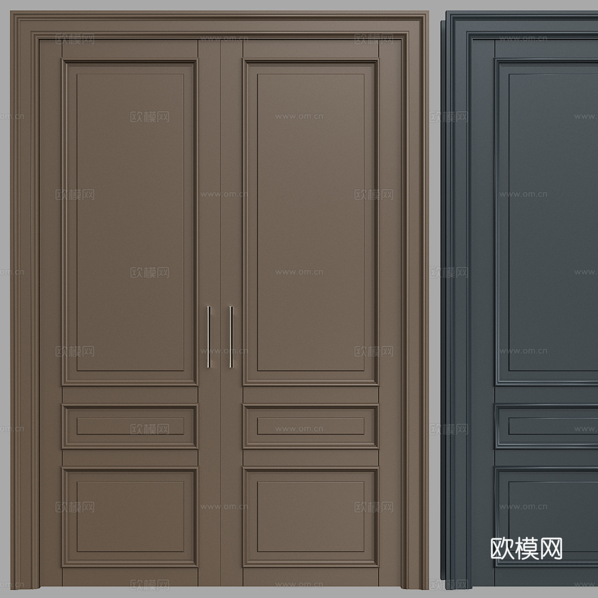 现代意式极简双开门3d模型