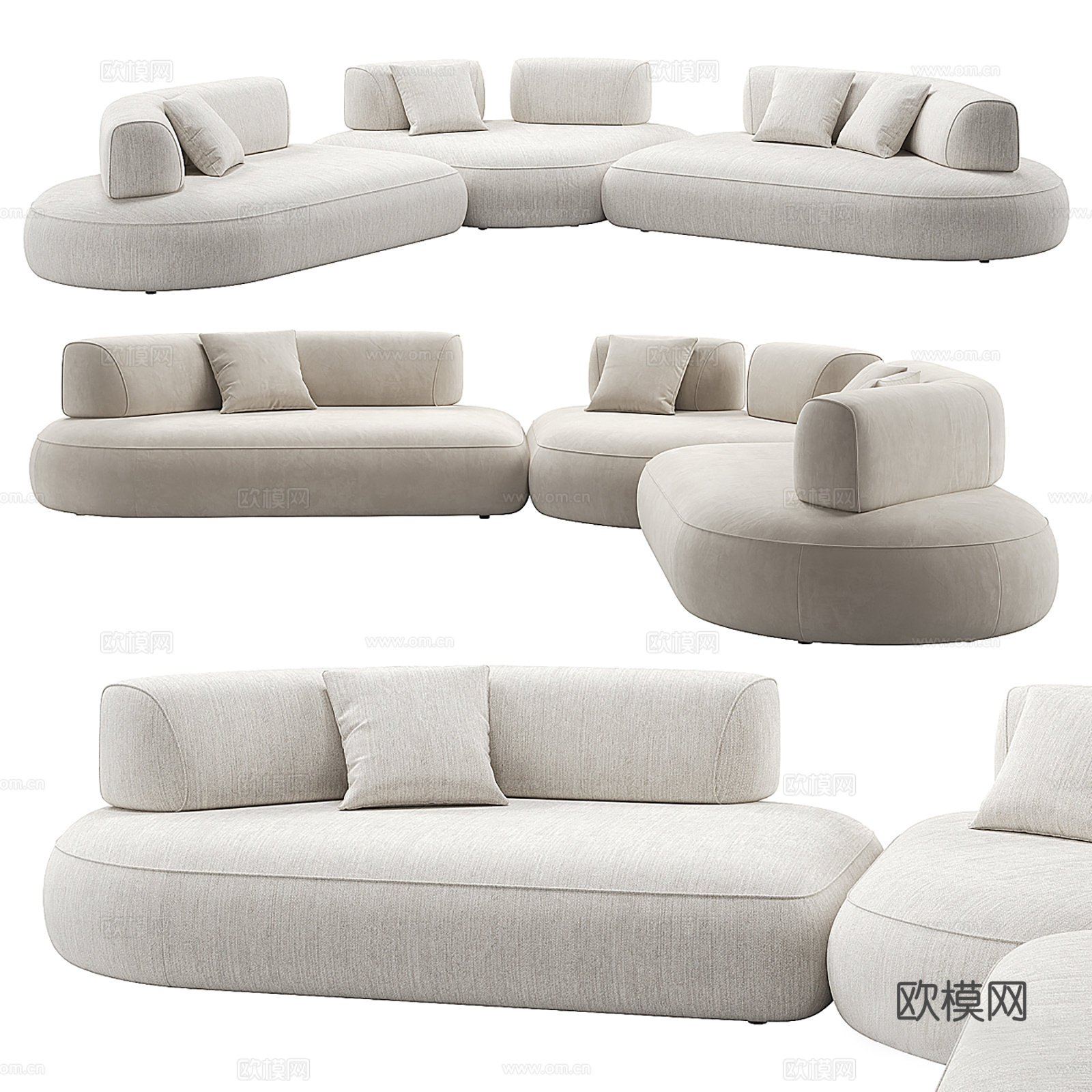 Sofa Isla现代多人异形组合沙发3d模型
