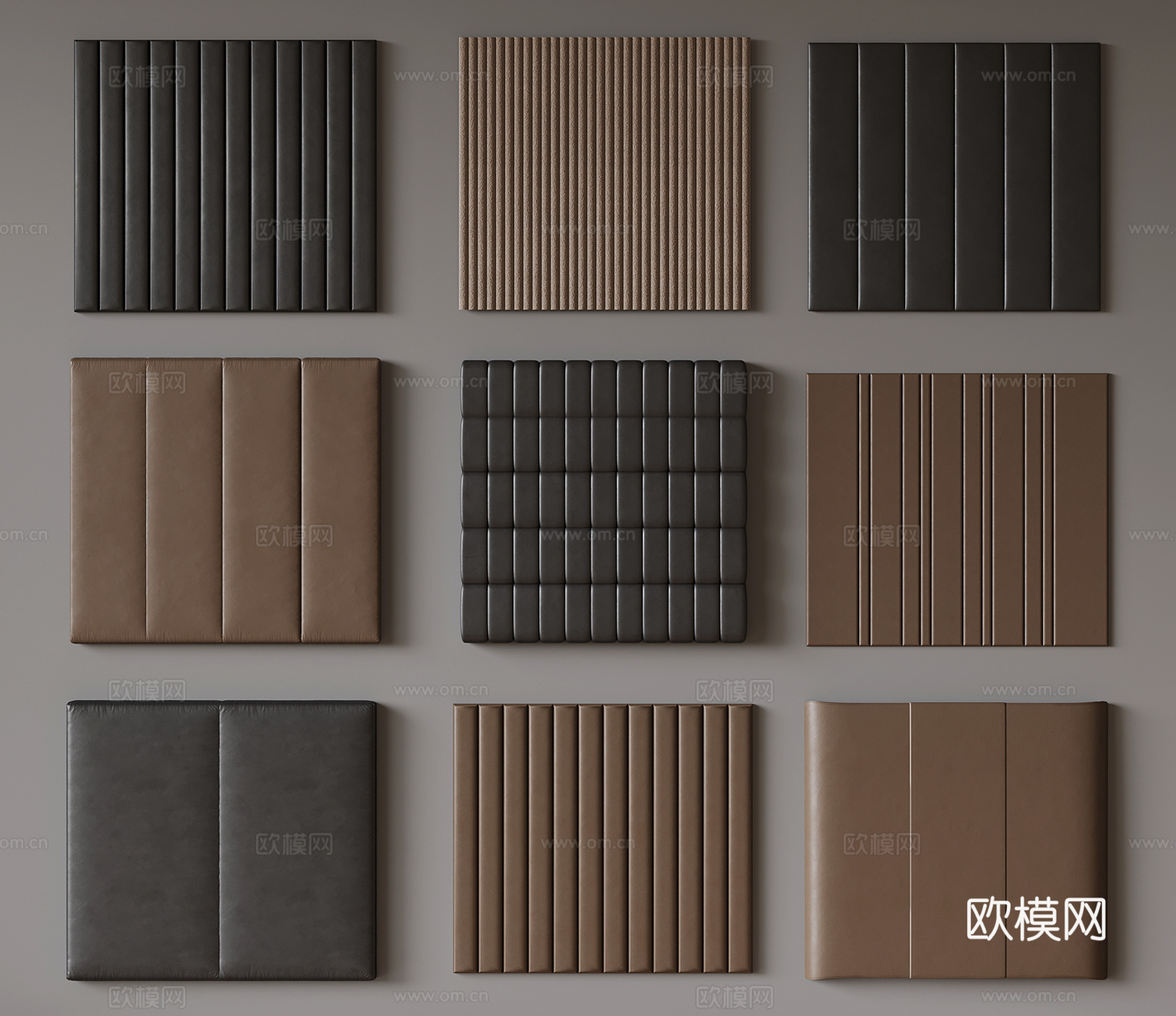 现代软包 硬包皮革su模型