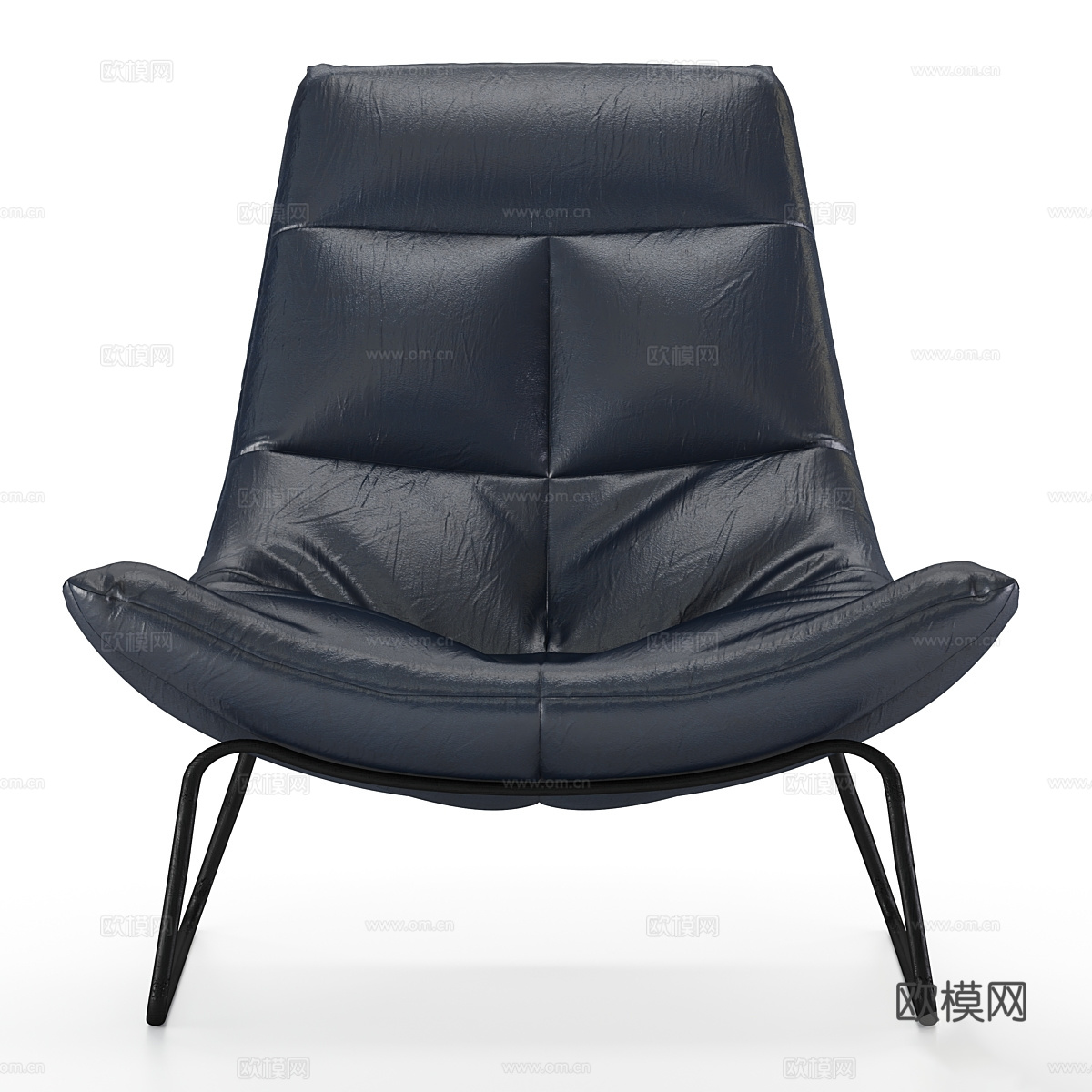 现代意式皮革休闲椅3d模型