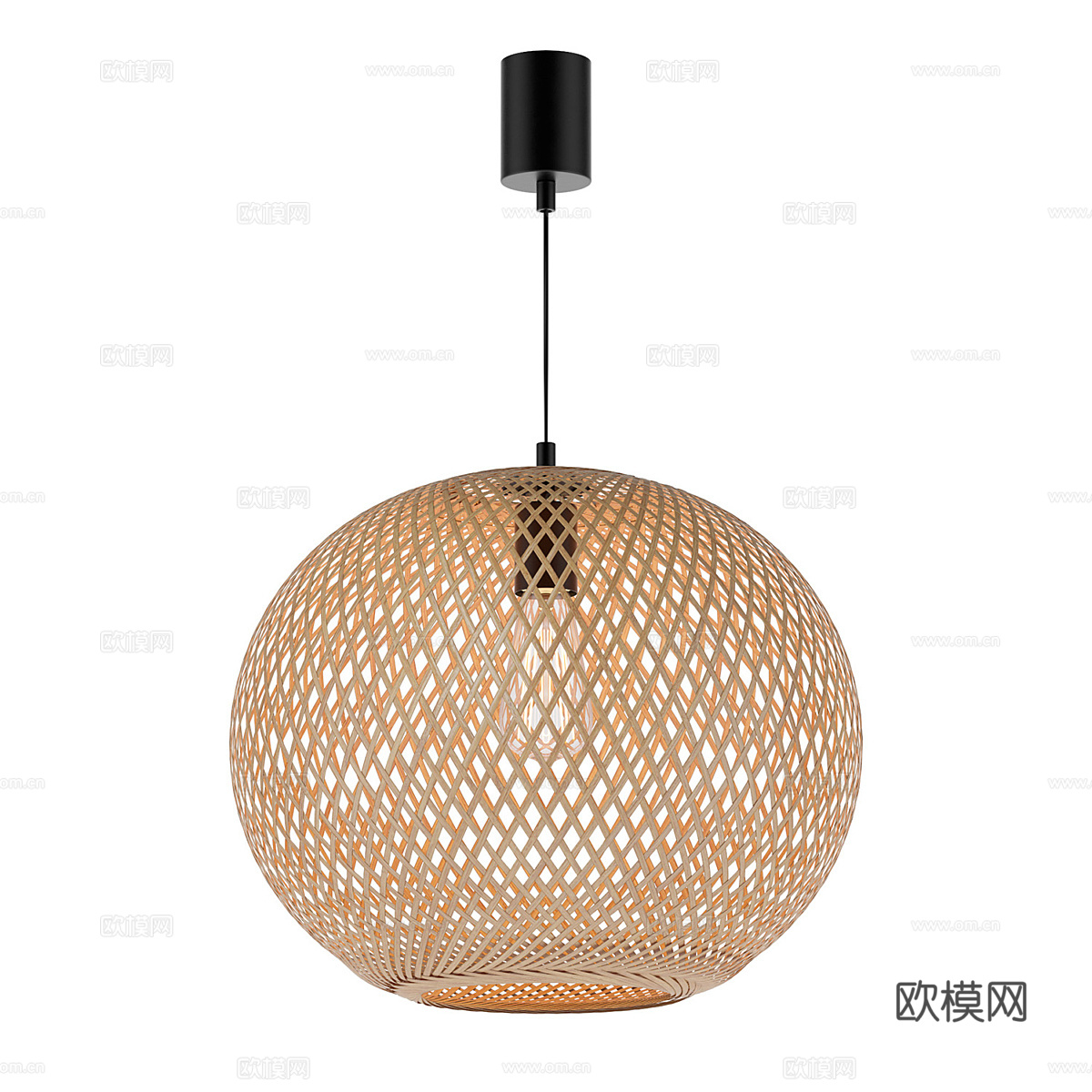 北欧简约吊灯 吊灯 简约吊灯 藤编吊灯 灯3d模型
