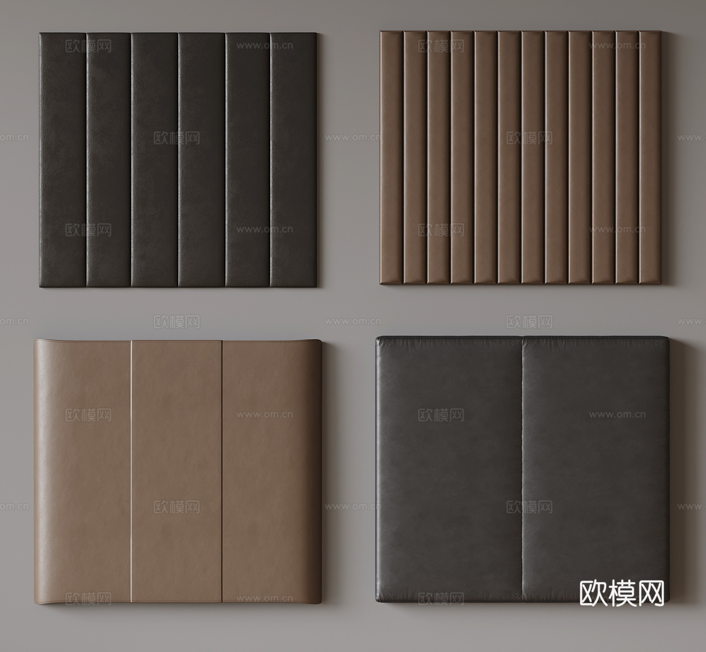 现代软包 硬包皮革su模型