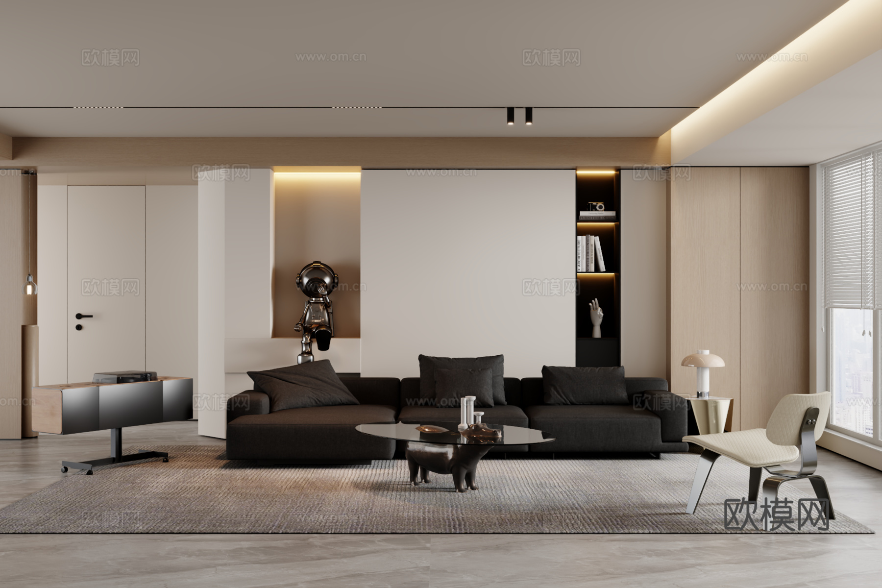 现代沙发组合 茶几 地毯3d模型